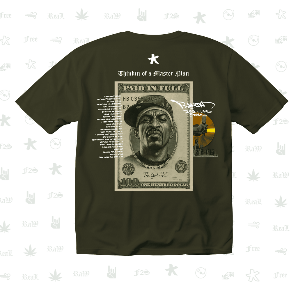 Rakim The God Emcee Unisex Olive Green Oversized T-Shirt.