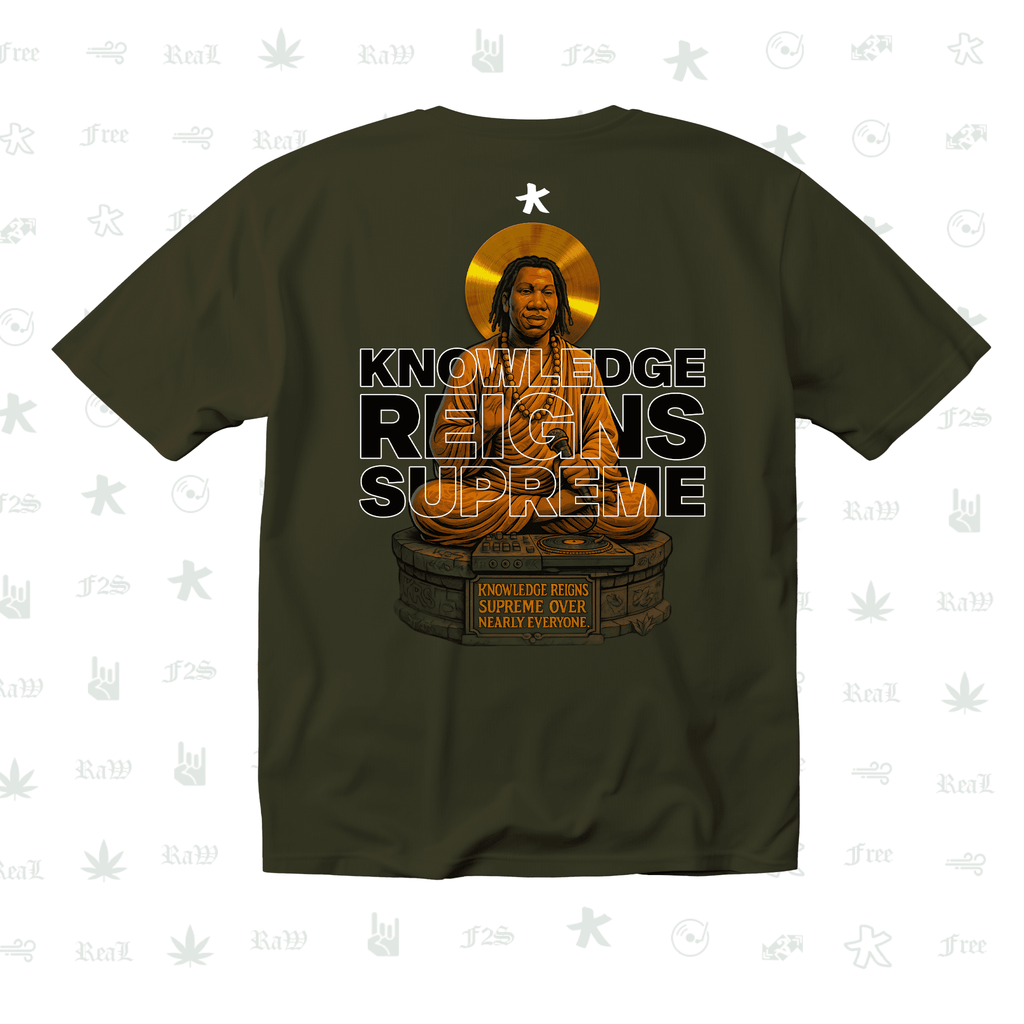 KRS ONE The Teacha Unisex Olive Green Oversized T-Shirt.
