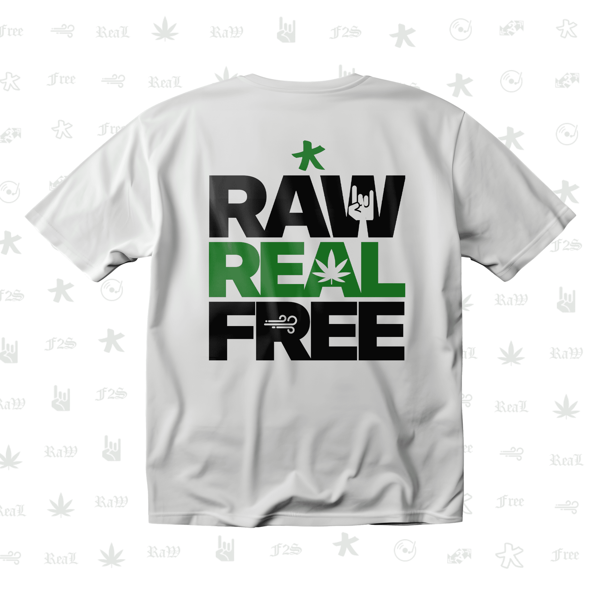 F2S Original RRF White Unisex Oversized T-Shirt.