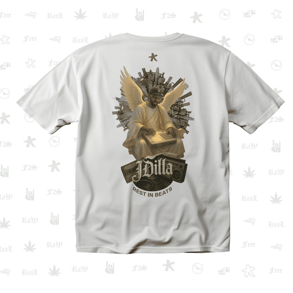 J Dilla Rest In Beats Unisex White Oversized T-Shirt.