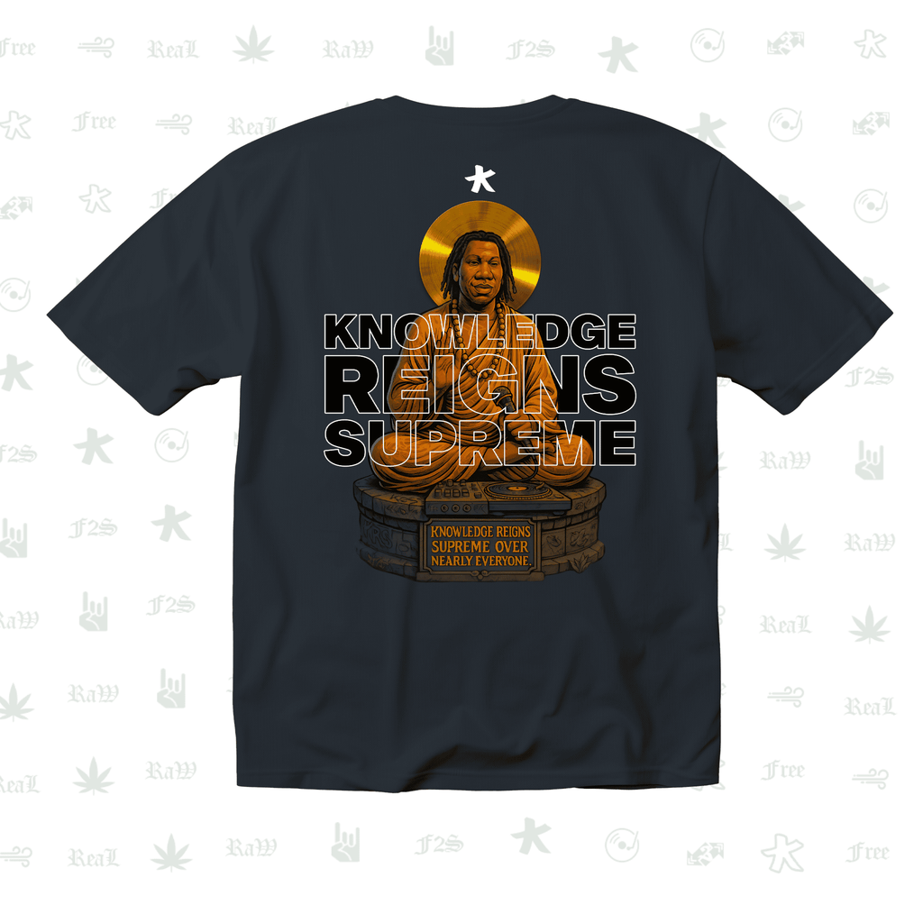KRS ONE The Teacha Unisex Navy Blue Oversized T-Shirt.