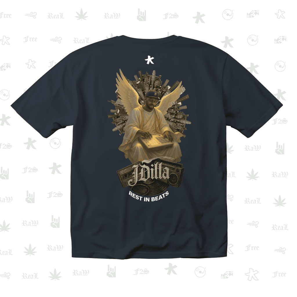 J Dilla Rest In Beats Unisex Navy Blue Oversized T-Shirt.