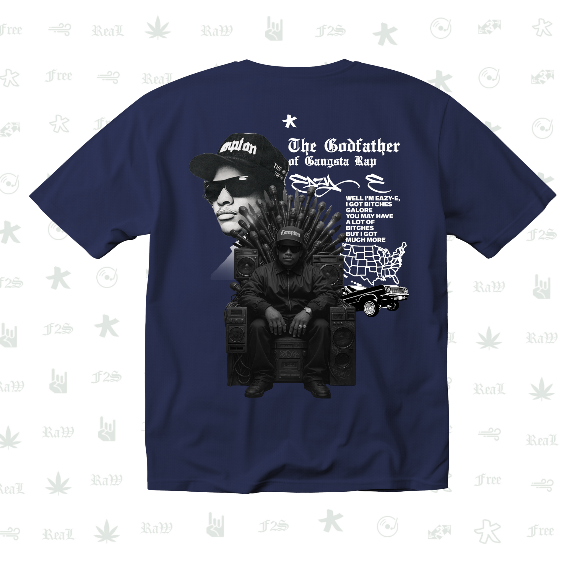 Eazy-E Godfather of Gangsta Rap Unisex Royal Blue Tee