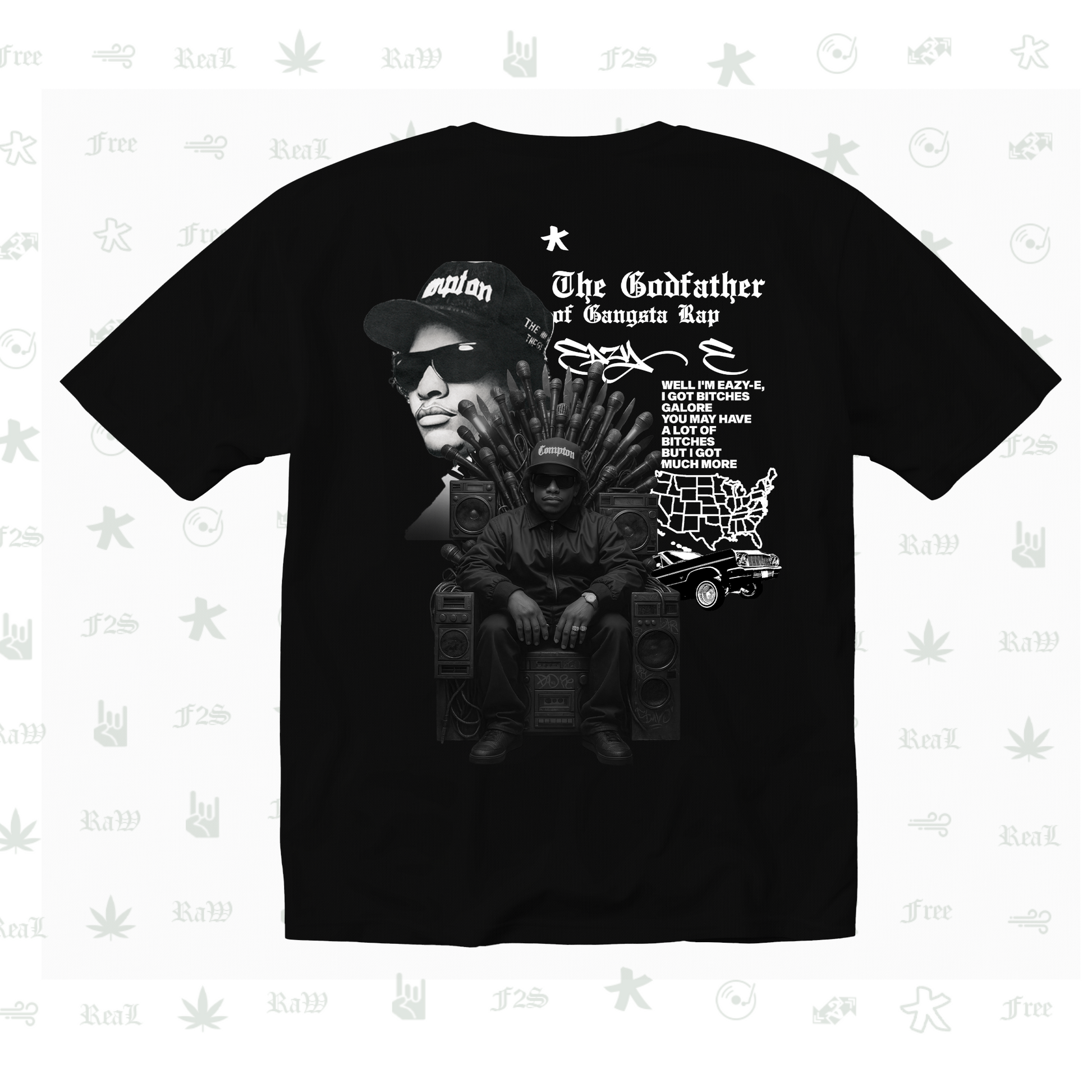 Eazy-E Godfather of Gangsta Rap Unisex Black Tee