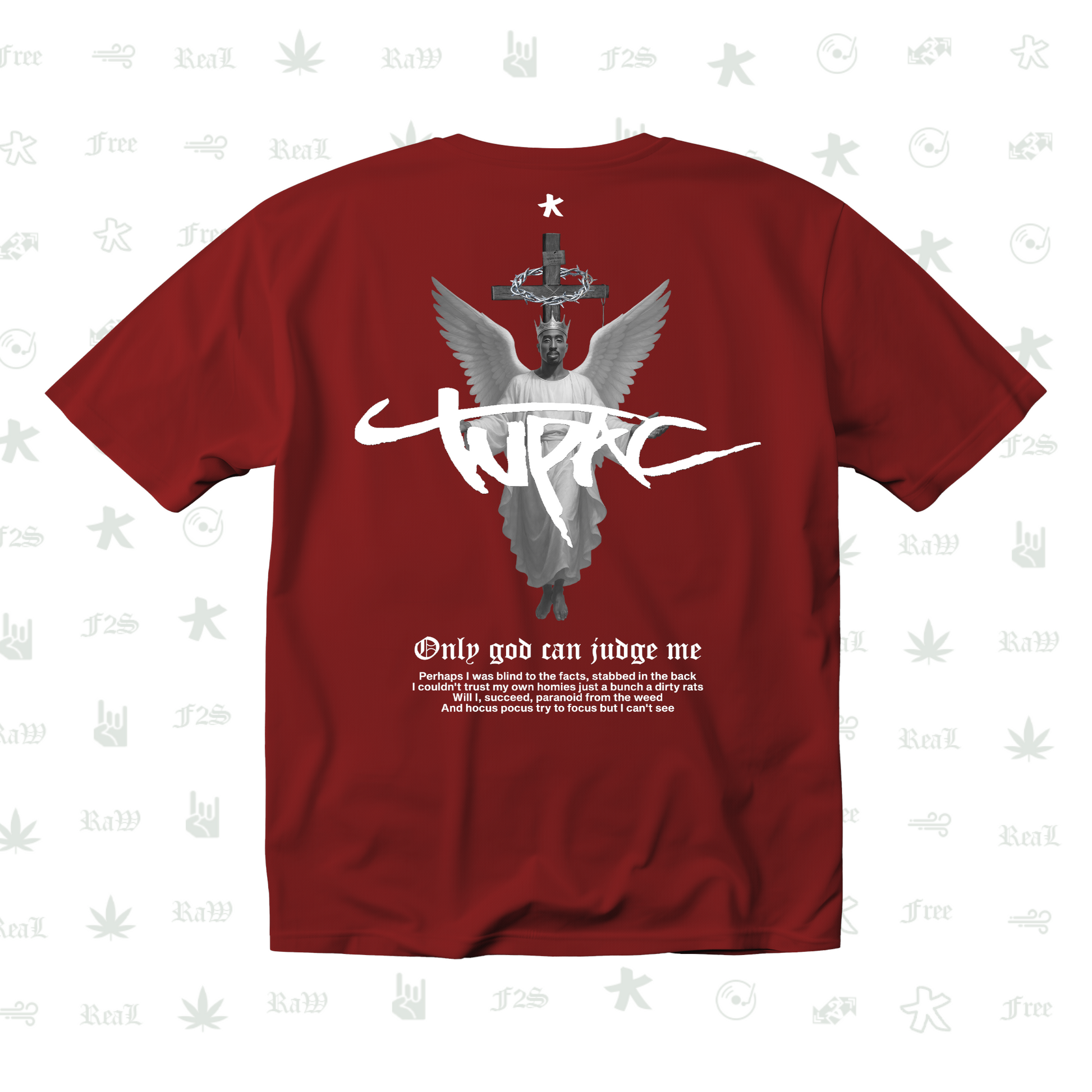 Tupac The Messiah Unisex Red Oversized Tee