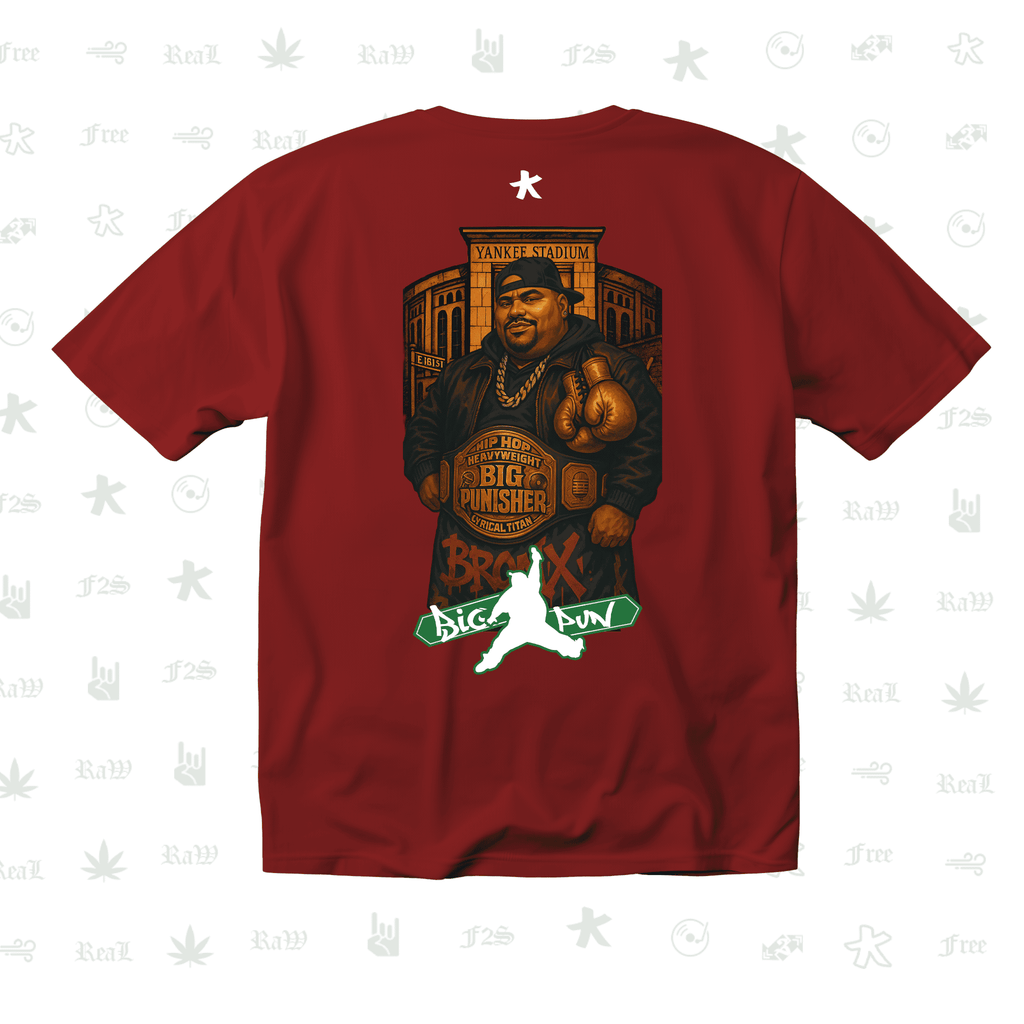 Big Pun Heavyweight Unisex Red Oversized T-Shirt.
