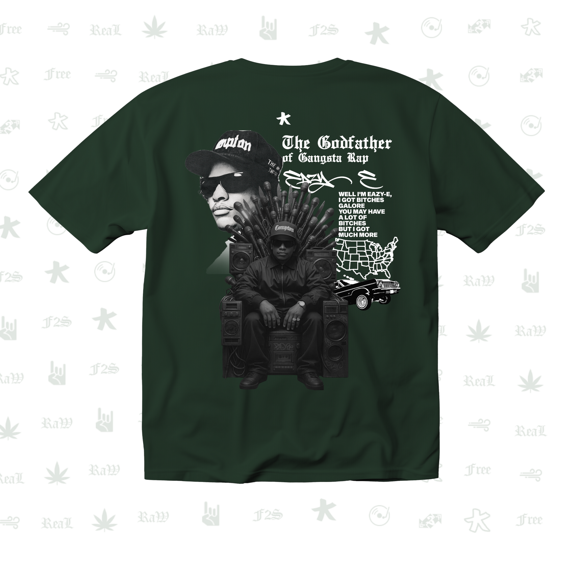 Eazy-E Godfather of Gangsta Rap Unisex Bottle Green Tee