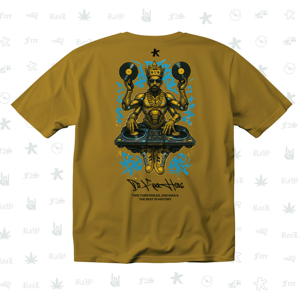 DJ Kool Herc Origins Unisex Mustard Oversized T-Shirt.