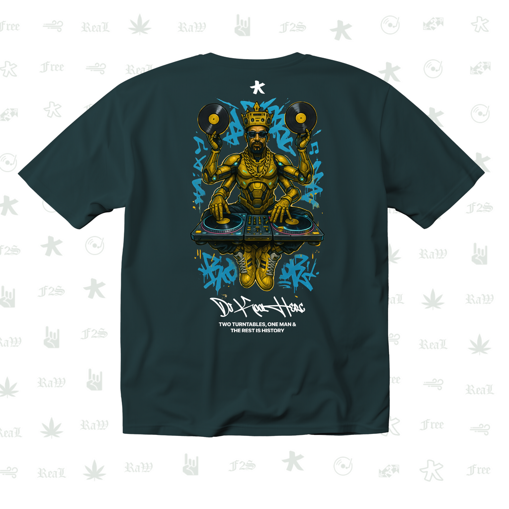 DJ Kool Herc Origins Unisex Petrol Blue Tee