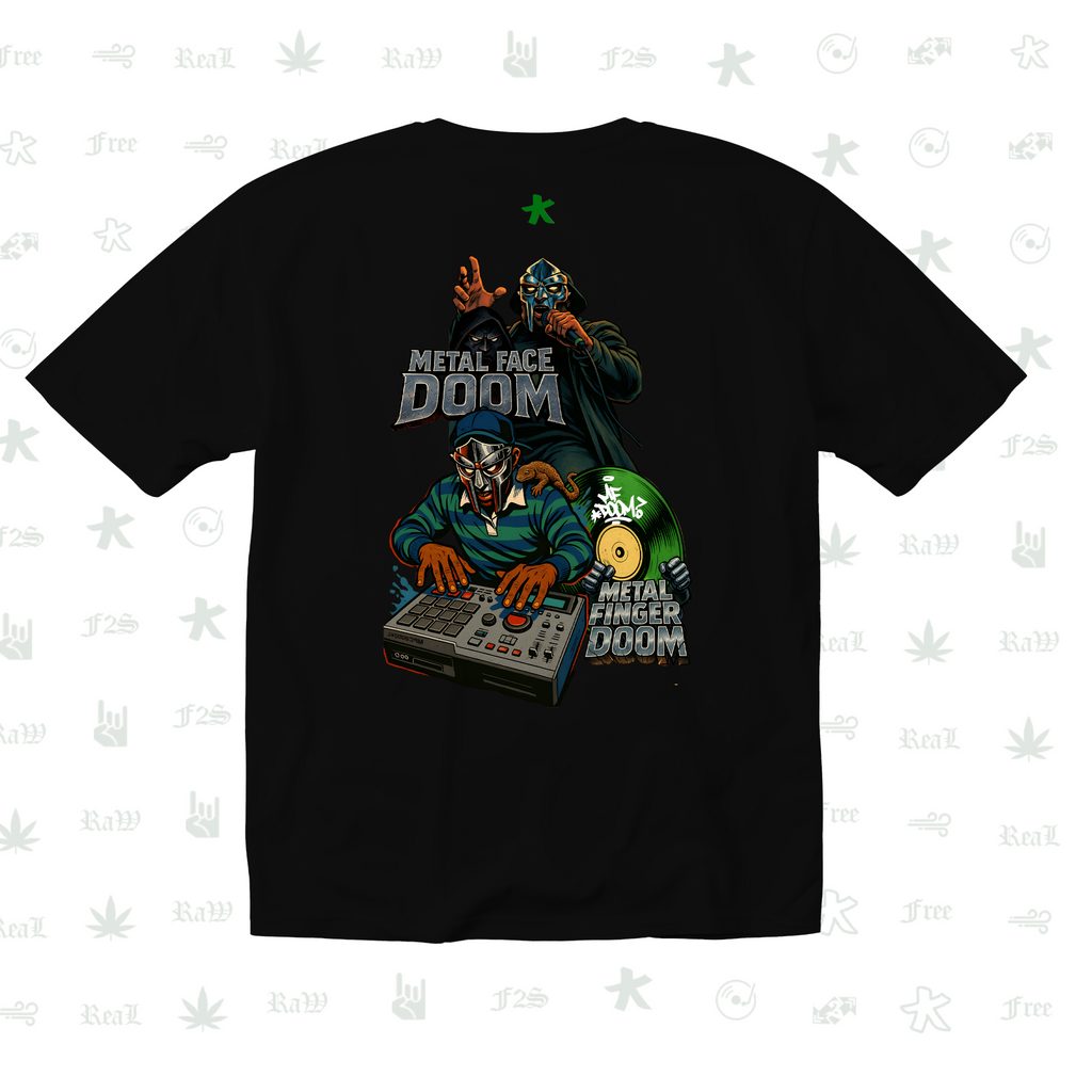 MF DOOM METAL FACE/FINGER Unisex Black Tee