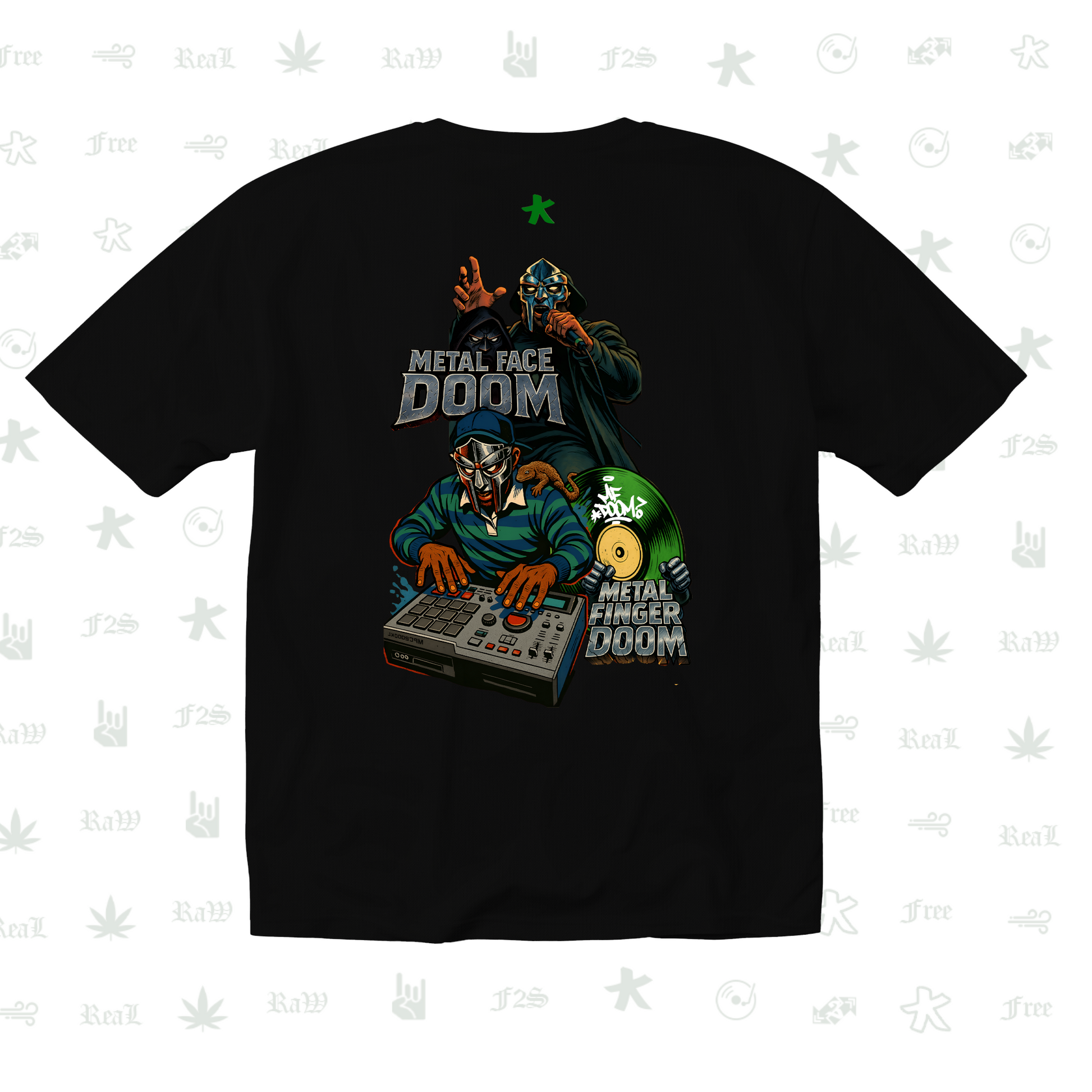 MF DOOM METAL FACE/FINGER Unisex Black Tee