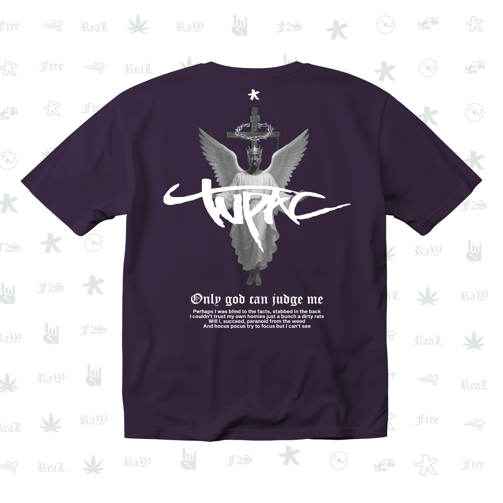 Tupac The Messiah Unisex Purple Oversized Tee
