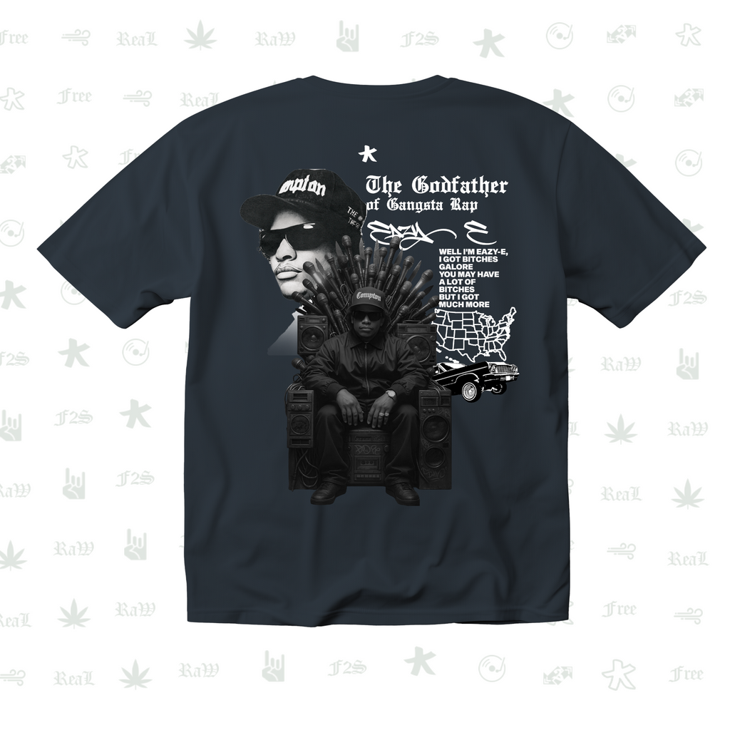 Eazy-E Godfather of Gangsta Rap Unisex Navy Blue Tee