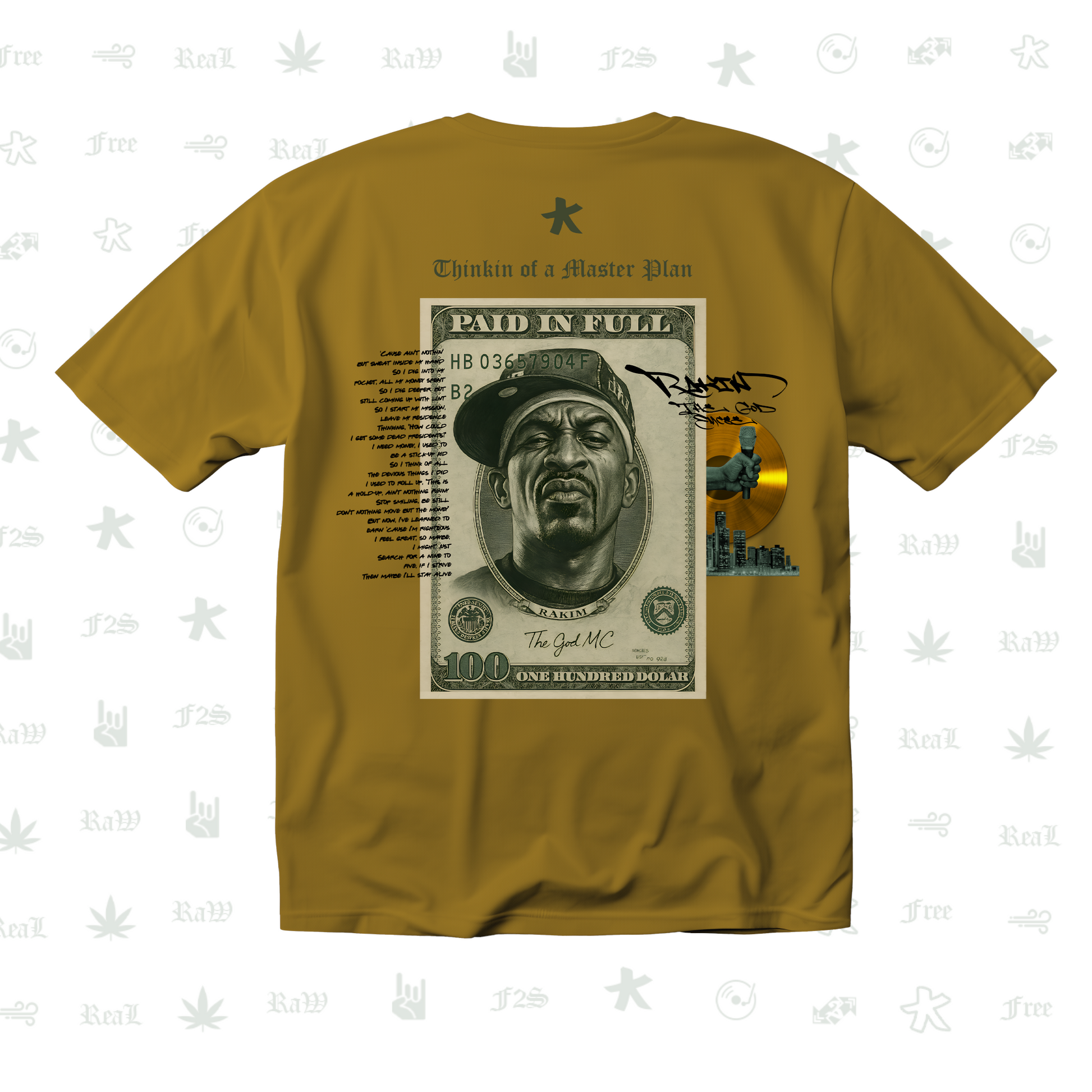 Rakim The God Emcee Unisex Mustard Tee
