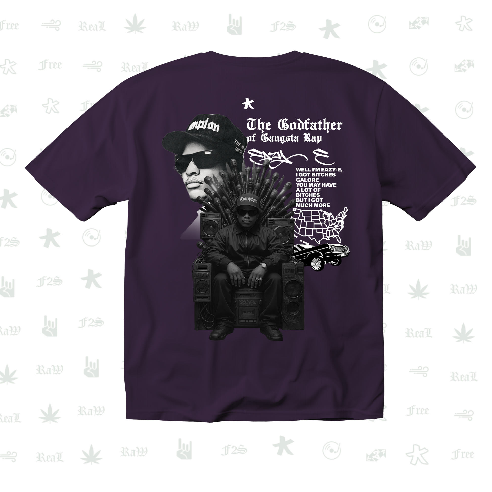 Eazy-E Godfather of Gangsta Rap Unisex Purple Tee