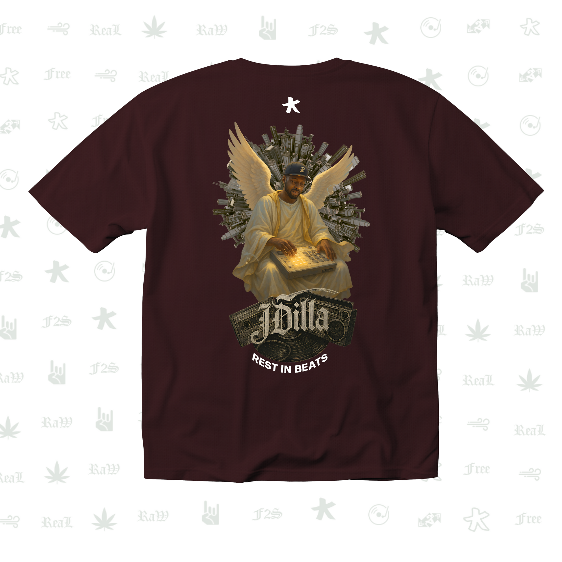 J Dilla Rest In Beats Unisex Maroon Tee