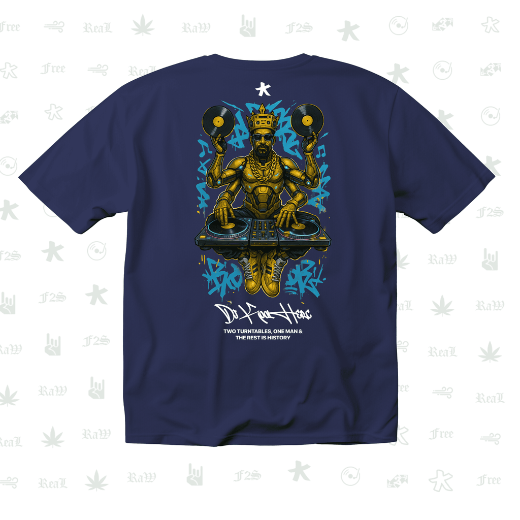 DJ Kool Herc Origins Unisex Royal Blue Oversized T-Shirt.