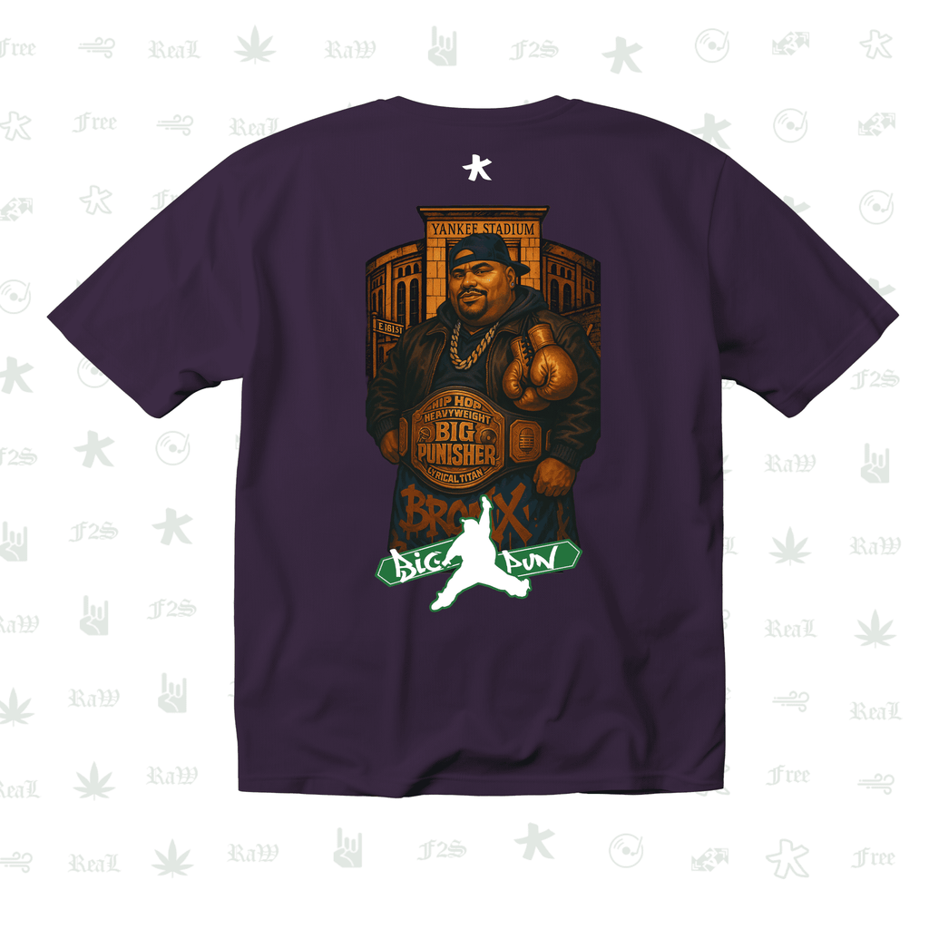Big Pun Heavyweight Unisex Purple Oversized T-Shirt.