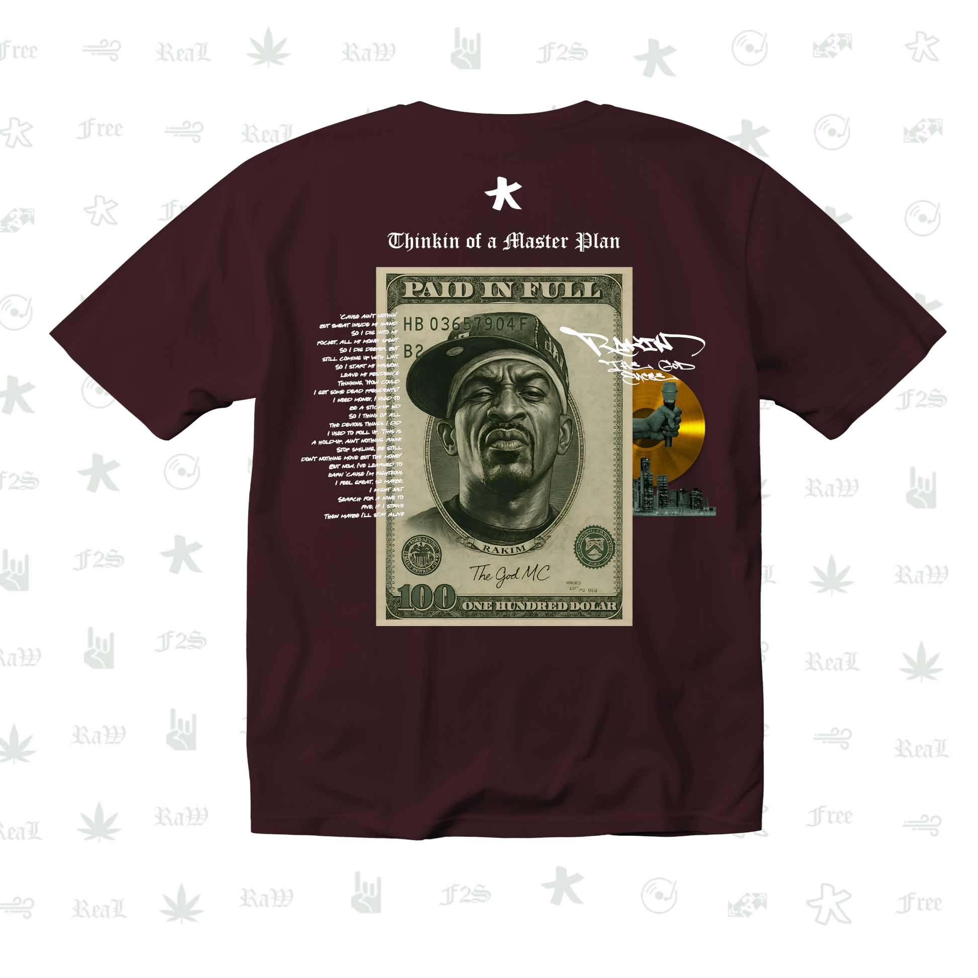 Rakim The God Emcee Unisex Maroon Tee