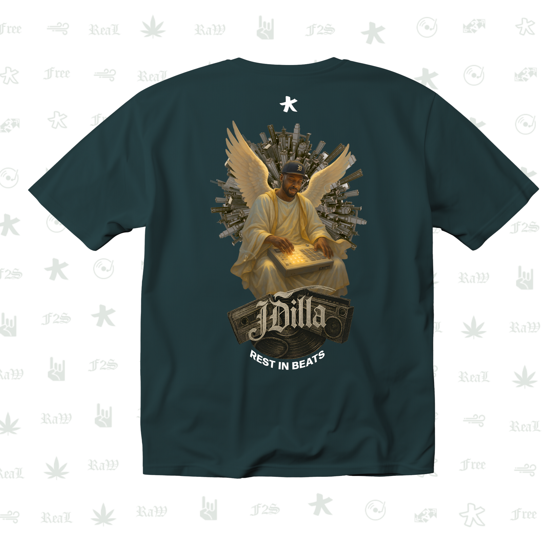 J Dilla Rest In Beats Unisex Petrol Blue Tee