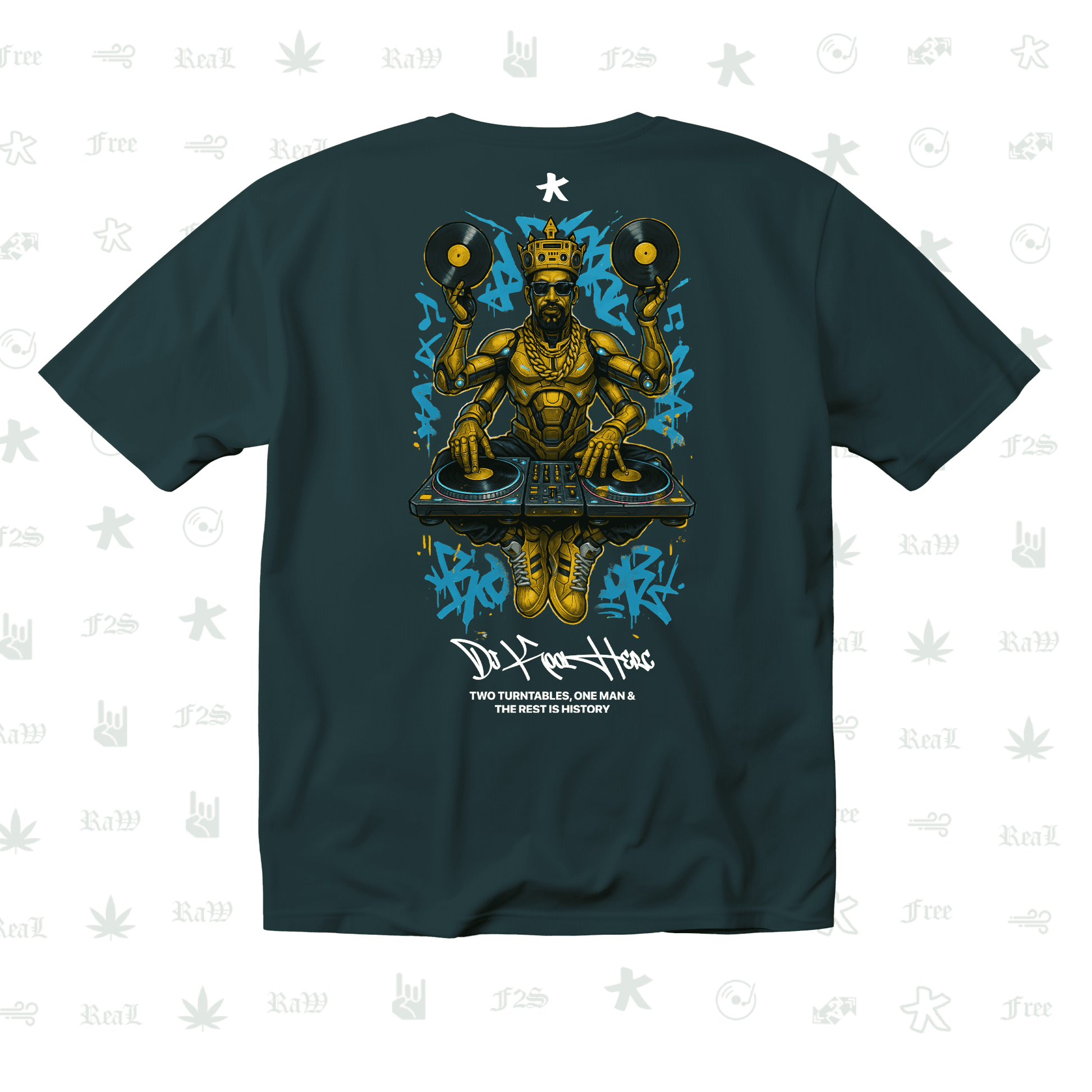 DJ Kool Herc Origins Unisex Petrol Blue Oversized T-Shirt.