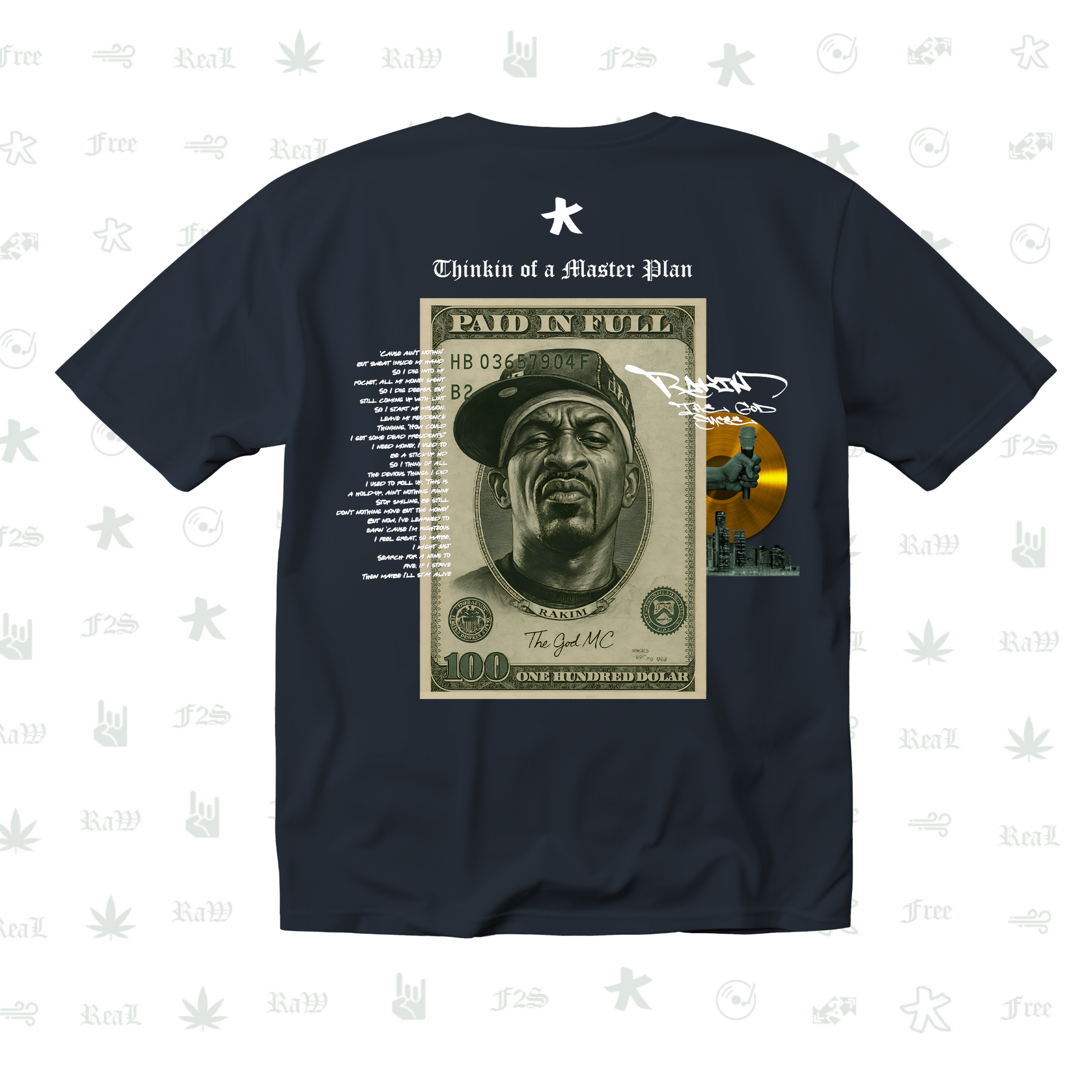 Rakim The God Emcee Unisex Navy Blue Tee