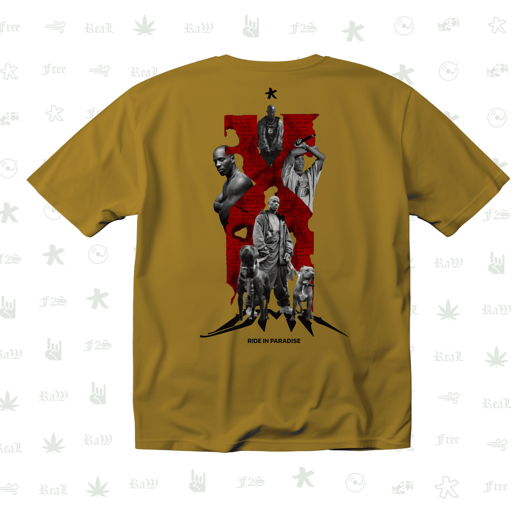 DMX The O.G. Dawg Unisex Mustard Oversized T-Shirt.