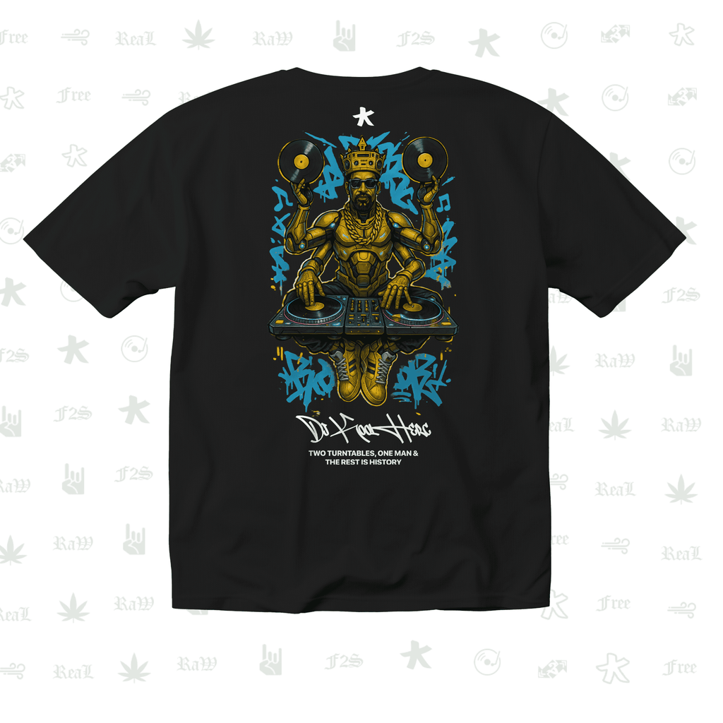 DJ Kool Herc Origins Unisex Black Oversized T-Shirt.