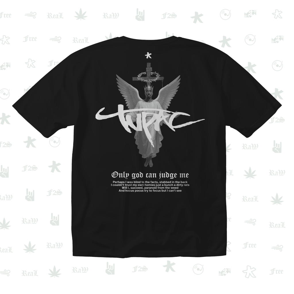 Tupac The Messiah Unisex Black Oversized Oversized T-Shirt.