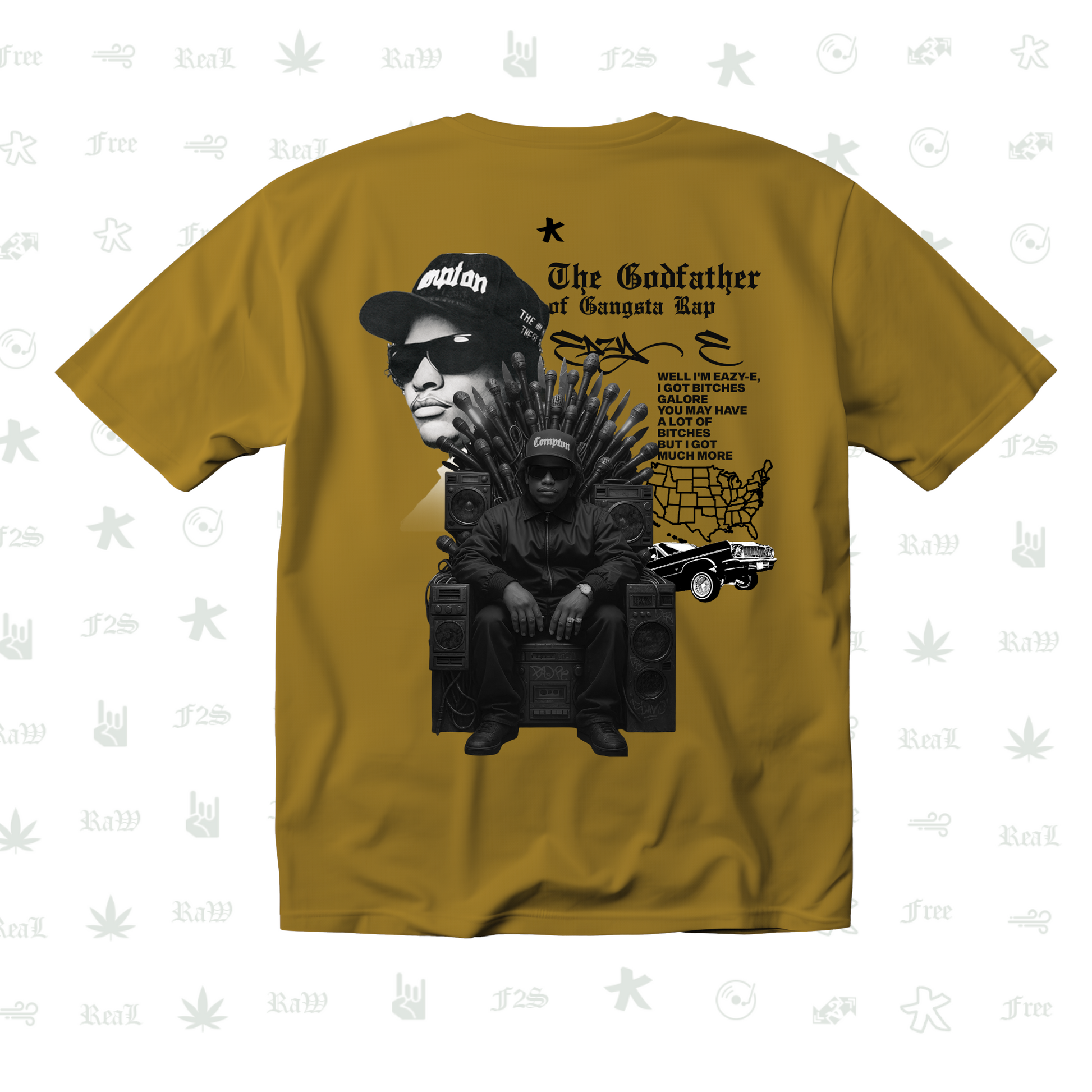 Eazy-E Godfather of Gangsta Rap Unisex Mustard Tee