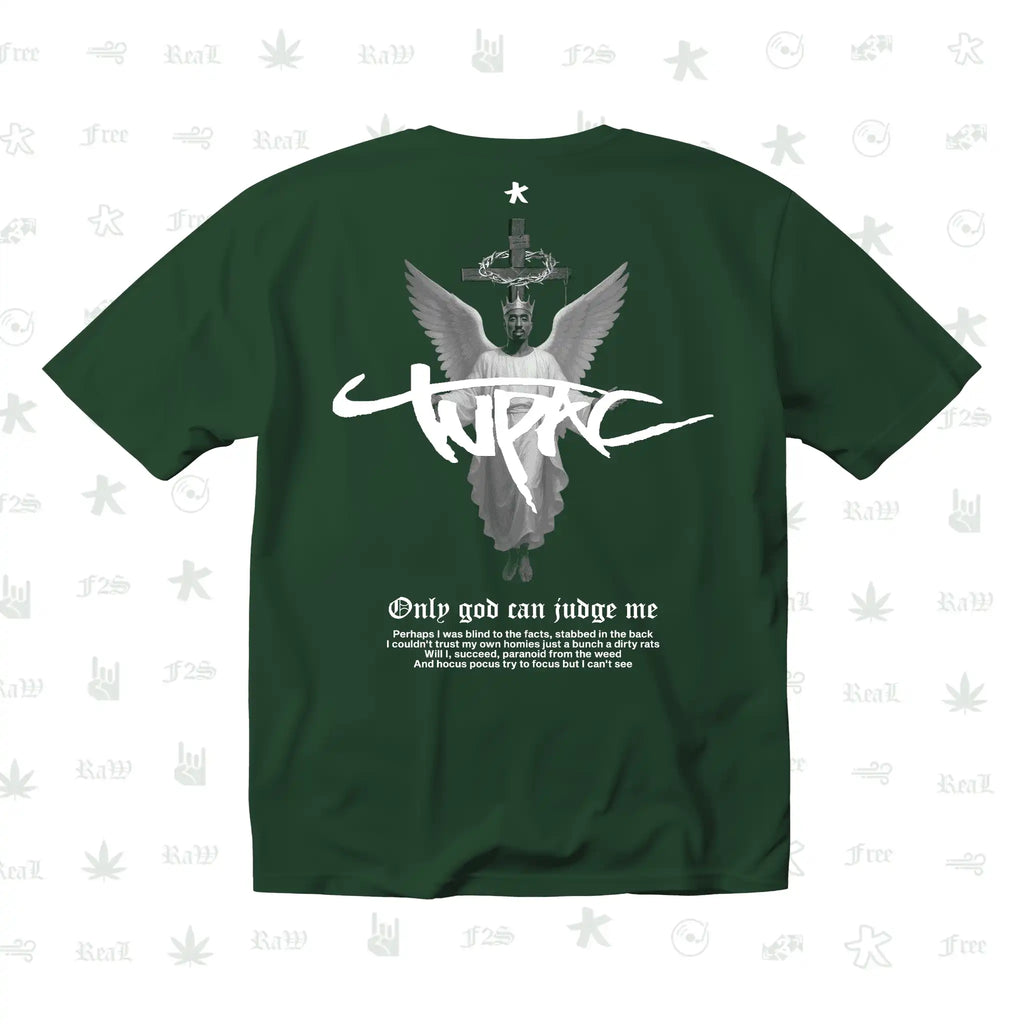 Tupac The Messiah Unisex Bottle Green Oversized Oversized T-Shirt.