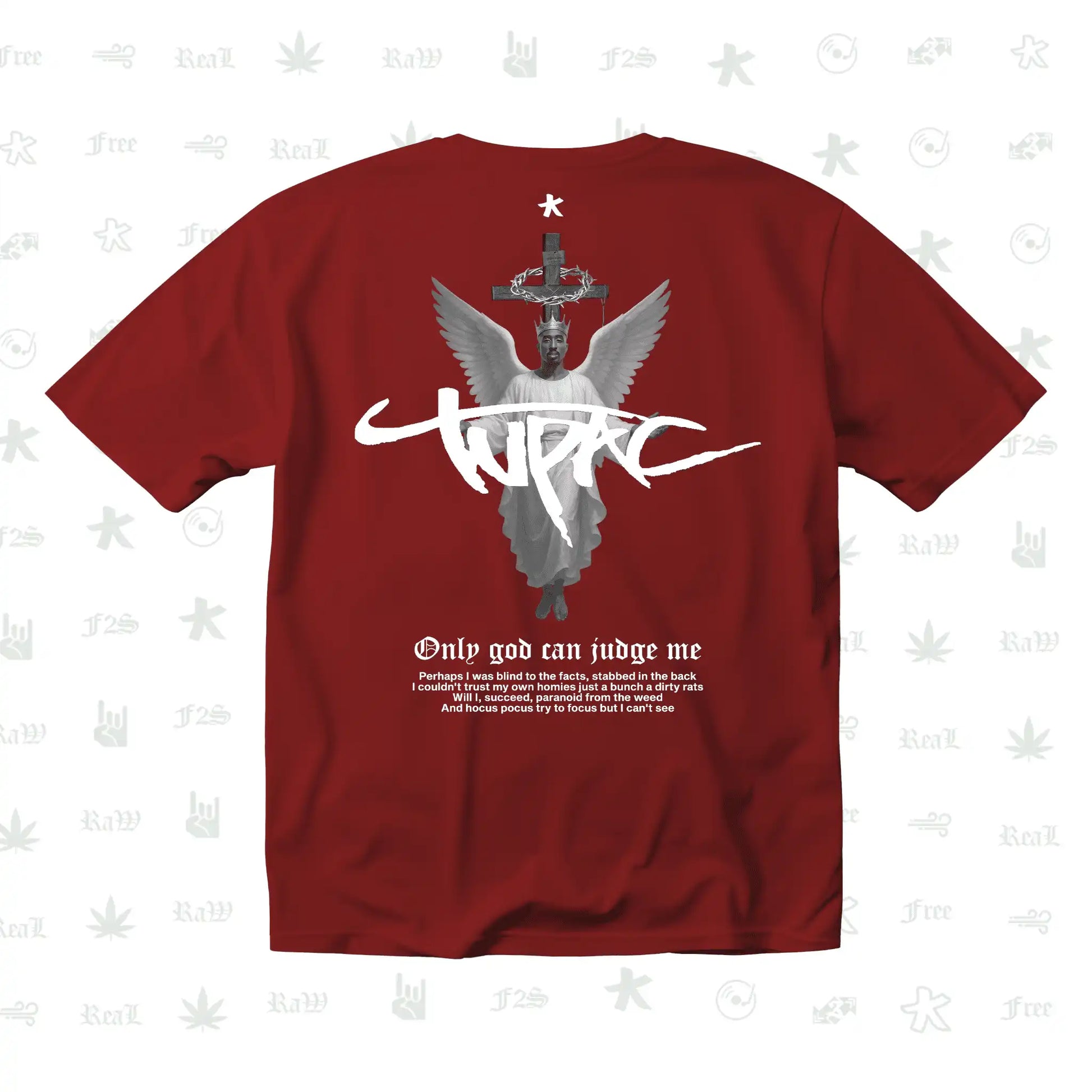 Tupac The Messiah Unisex Red Oversized Oversized T-Shirt.