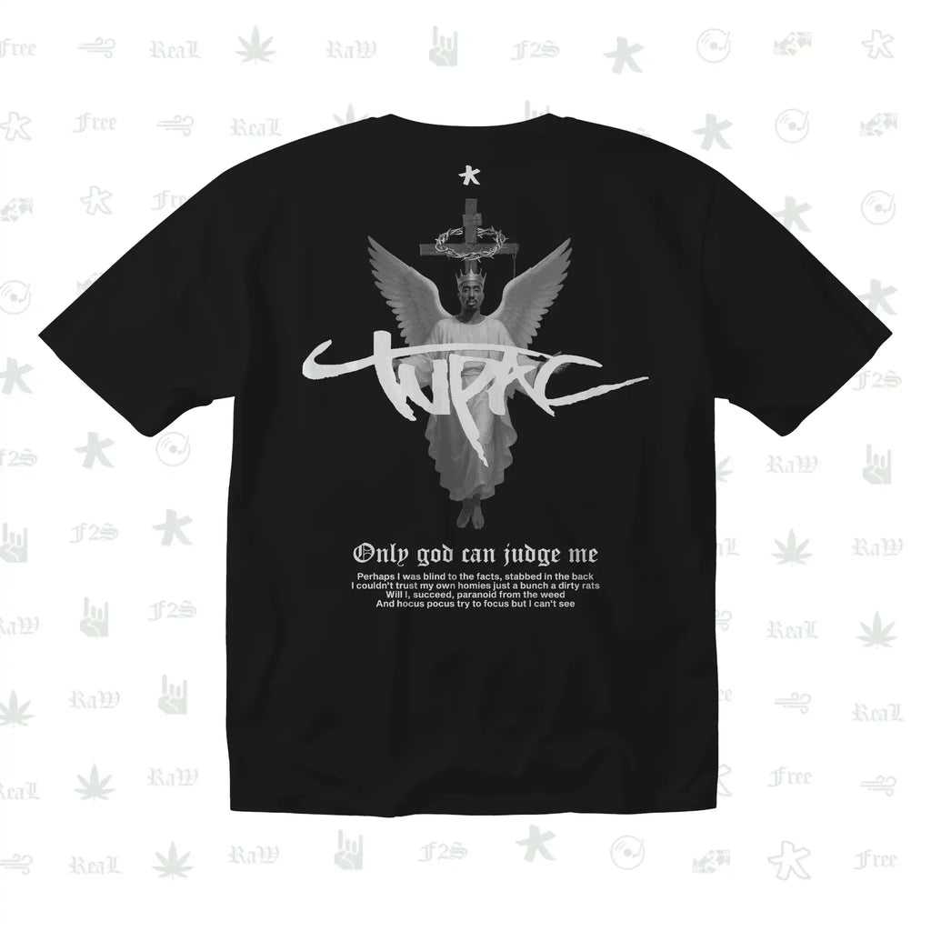 Tupac The Messiah Unisex Black Oversized T-Shirt.