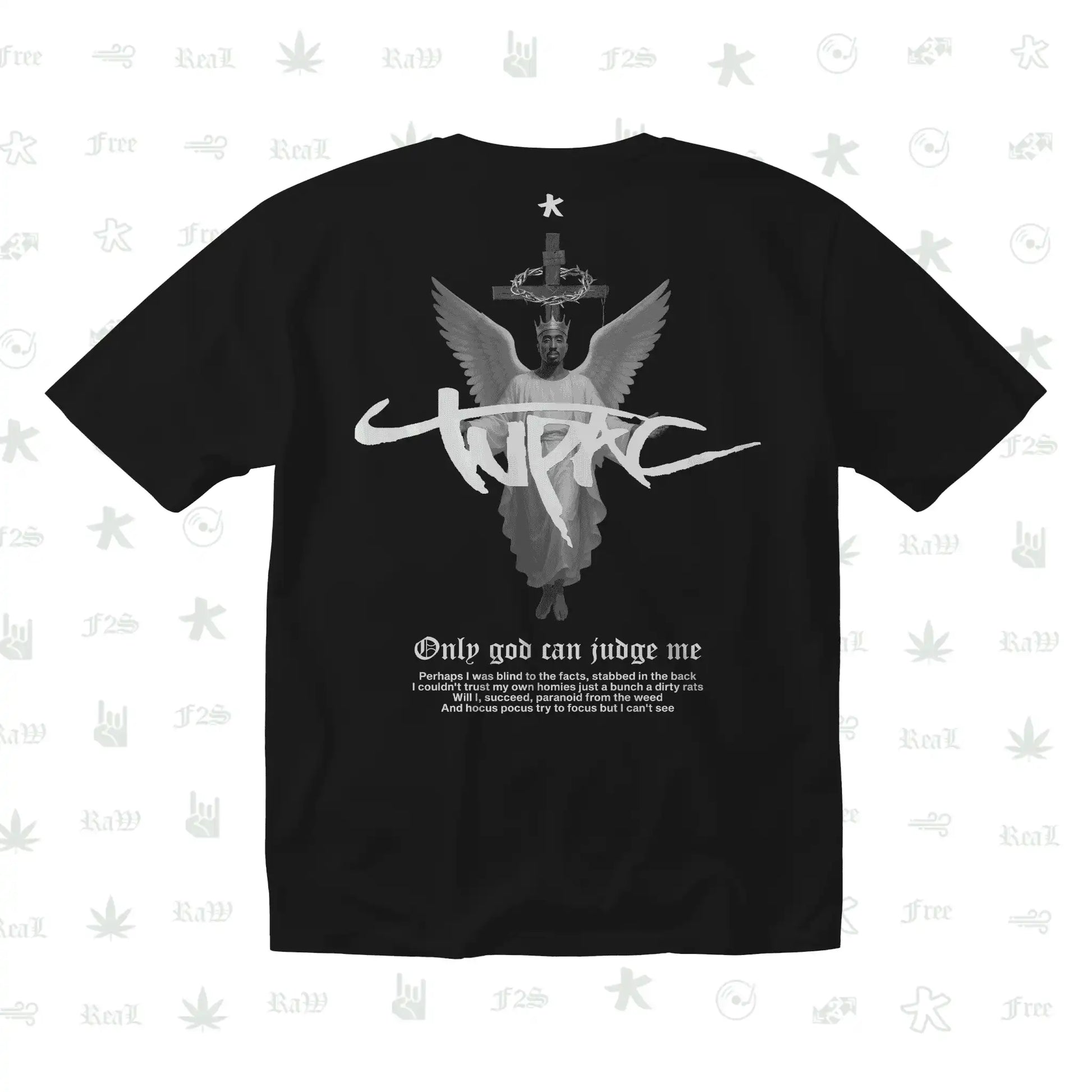 Tupac The Messiah Unisex Black Oversized T-Shirt.
