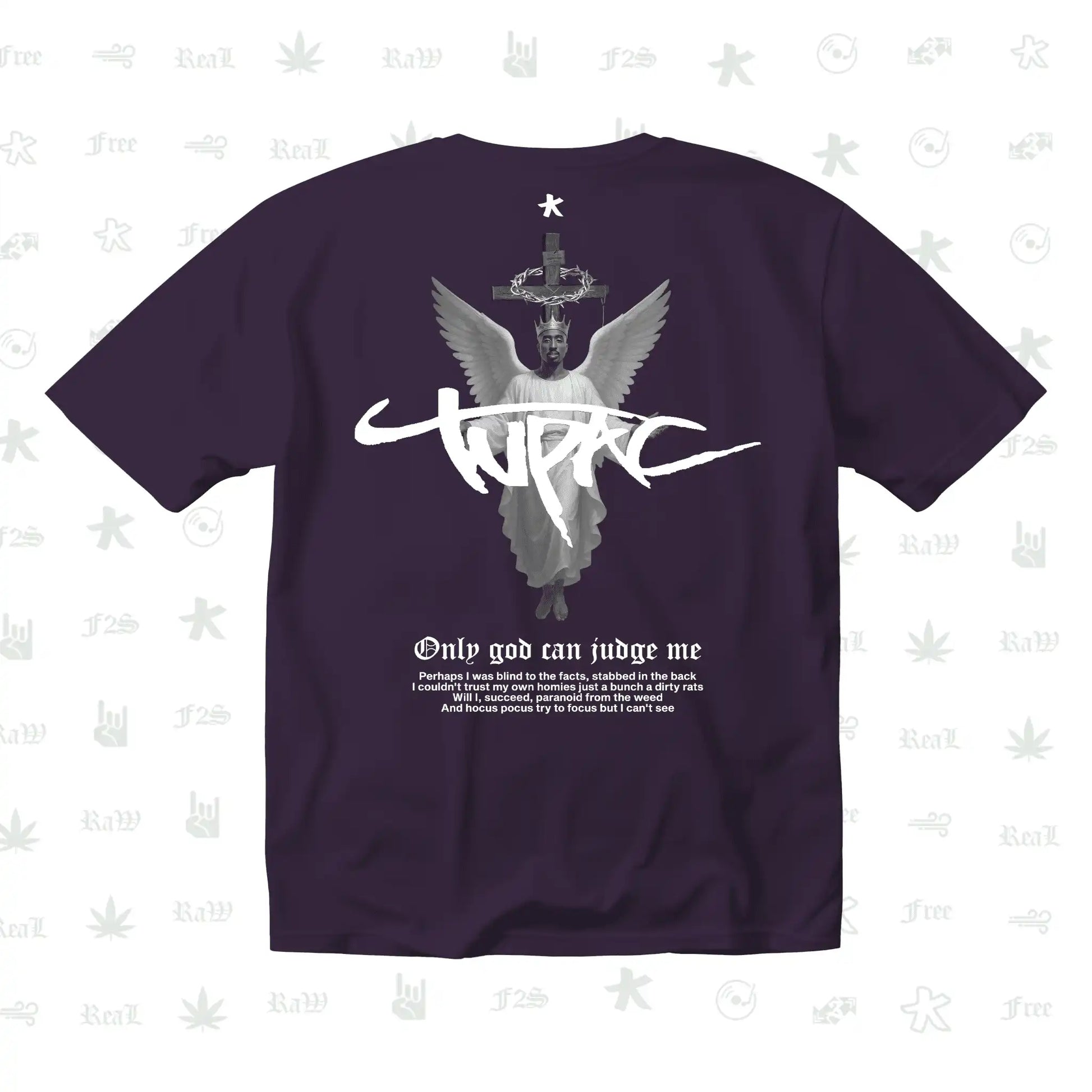 Tupac The Messiah Unisex Purple Oversized Oversized T-Shirt.
