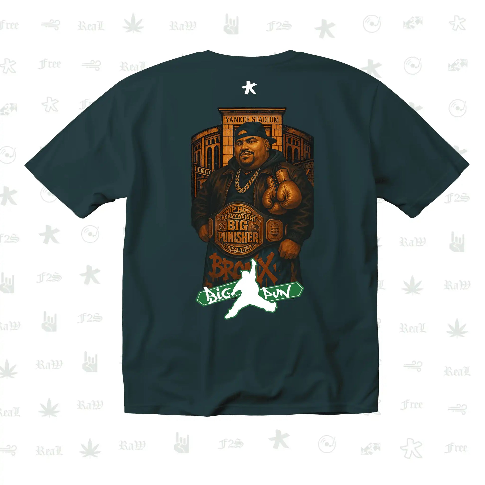 Big Pun Heavyweight Unisex Petrol Blue Oversized T-Shirt.