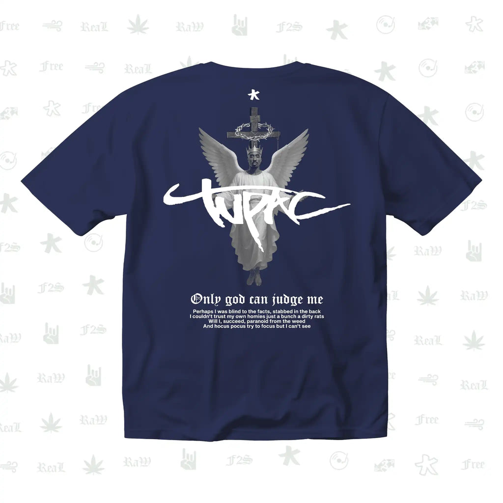Tupac The Messiah Unisex Royal Blue Oversized Oversized T-Shirt.