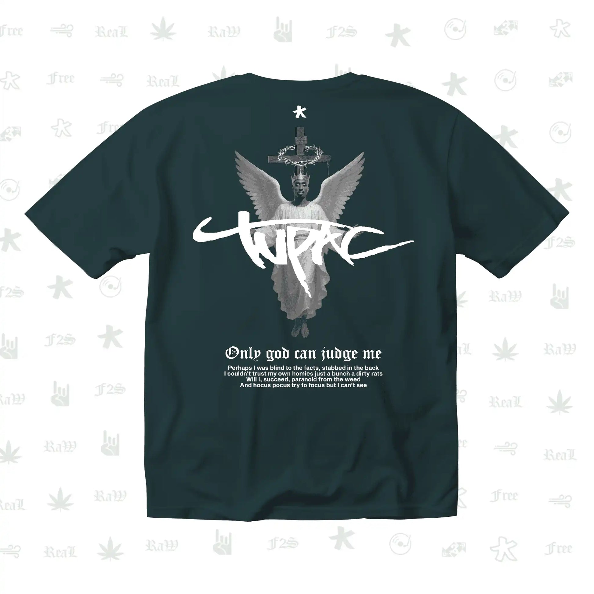 Tupac The Messiah Unisex Petrol Blue Oversized Oversized T-Shirt.