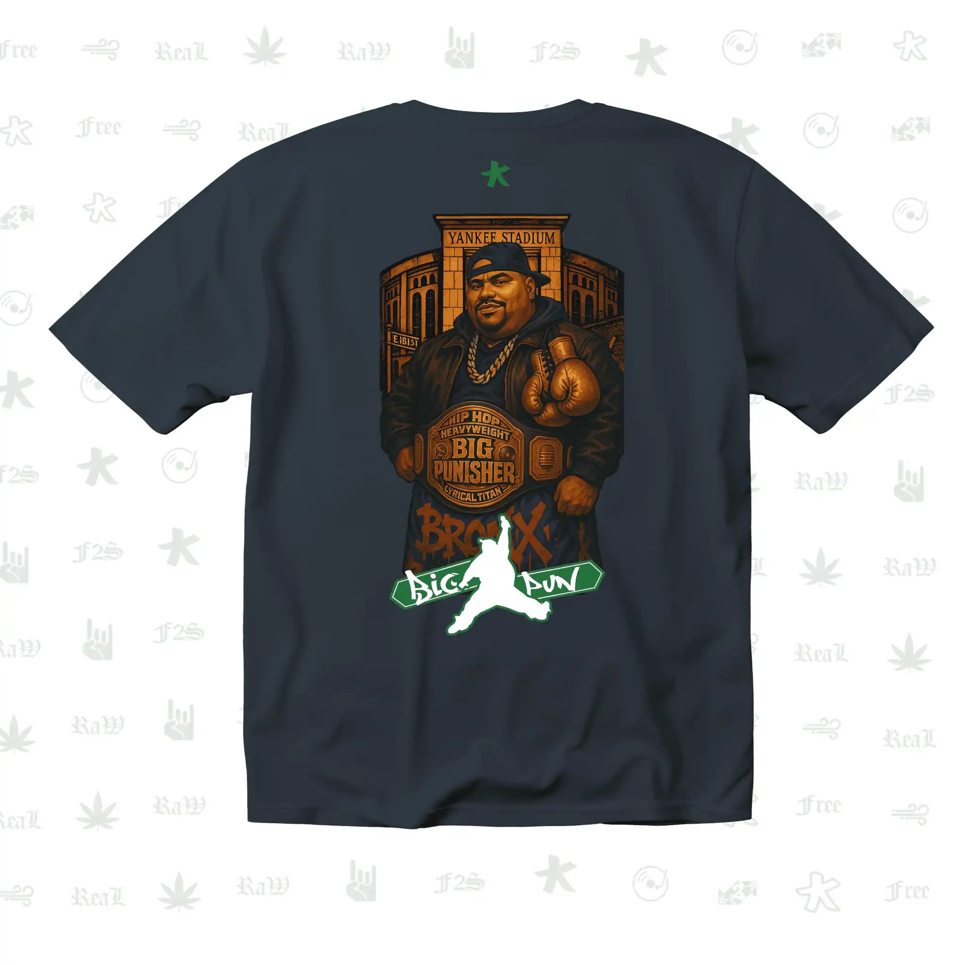 Big Pun Heavyweight Unisex Navy Blue Oversized T-Shirt.