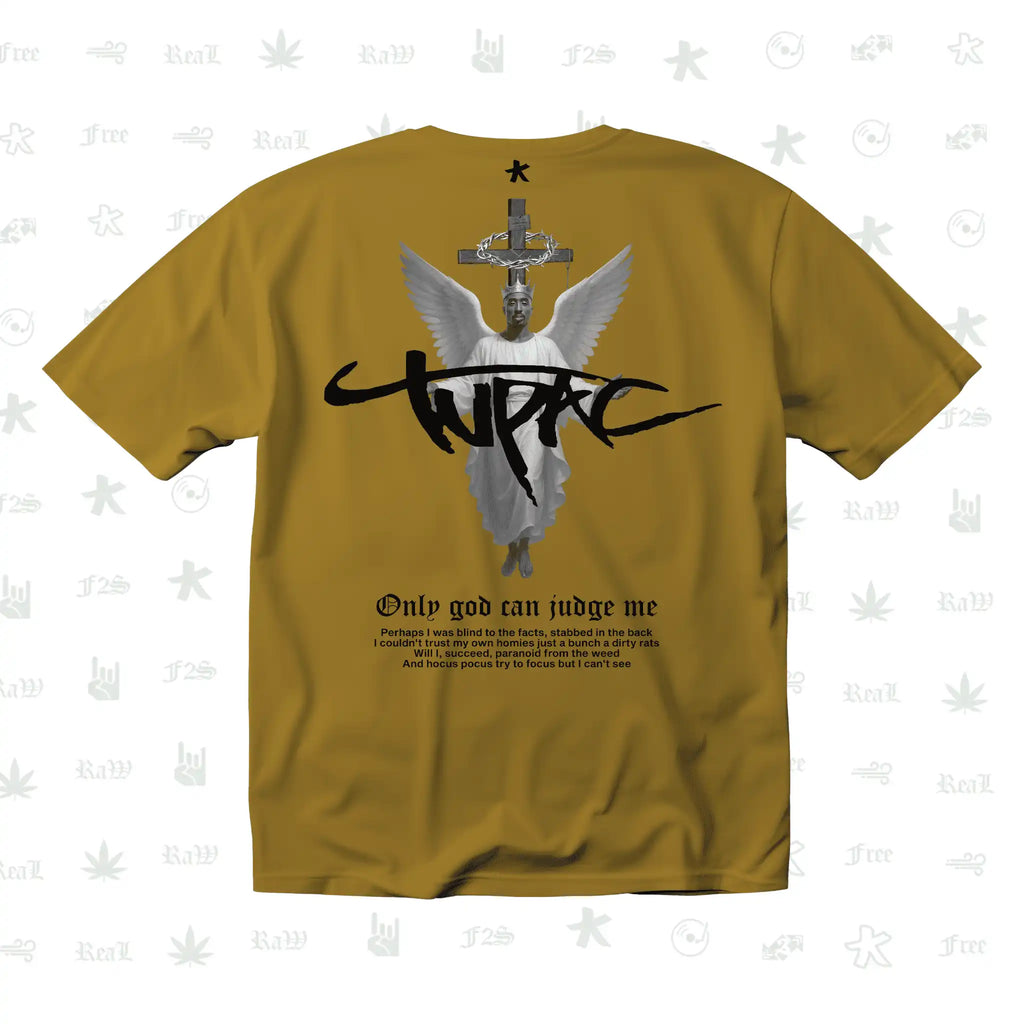 Tupac The Messiah Unisex Mustard Oversized Oversized T-Shirt.