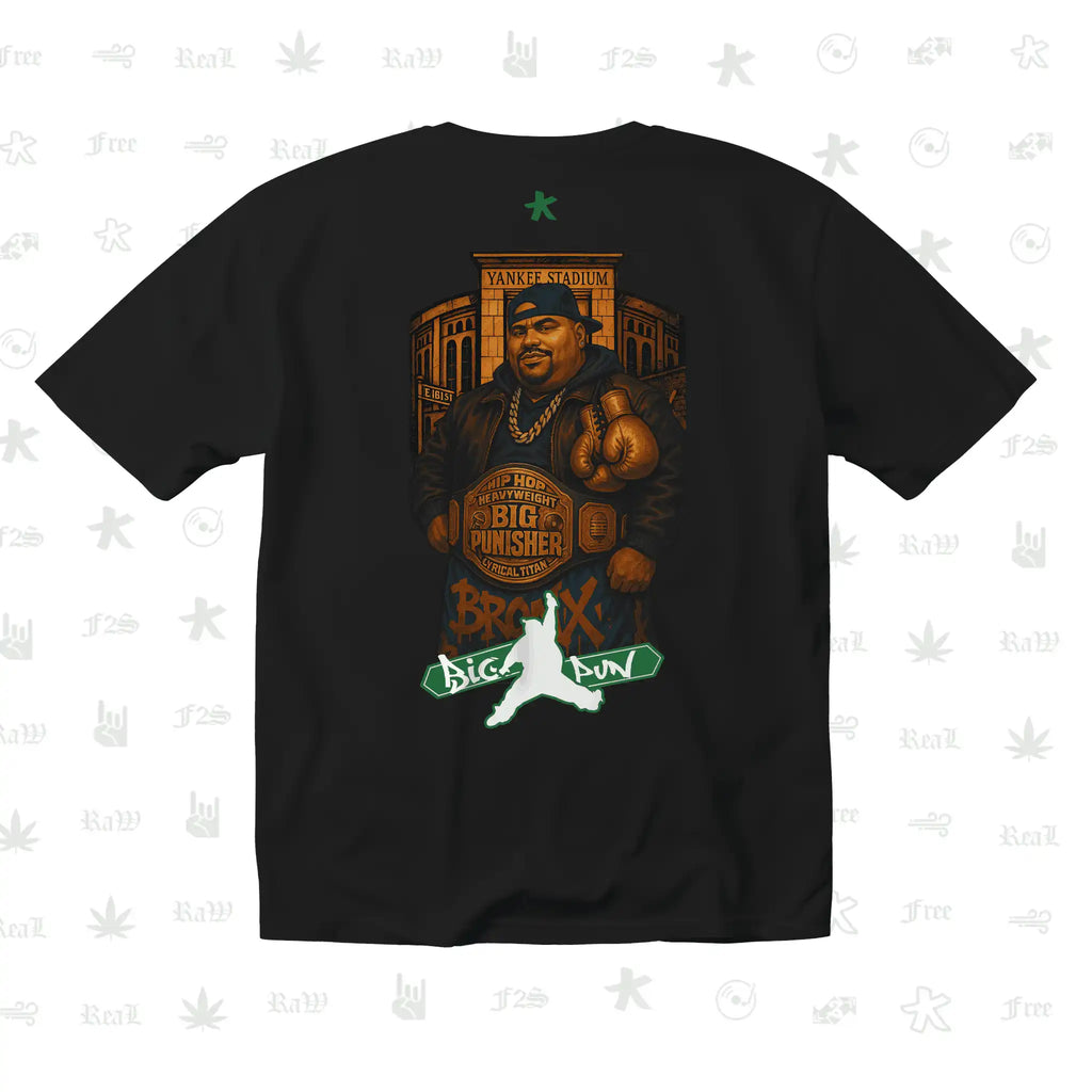 Big Pun Heavyweight Unisex Black Oversized T-Shirt.
