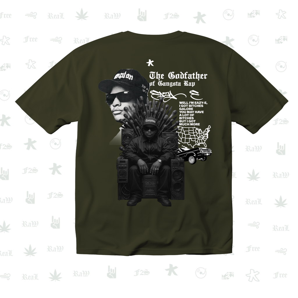 Eazy-E Godfather of Gangsta Rap Unisex Olive Green Tee