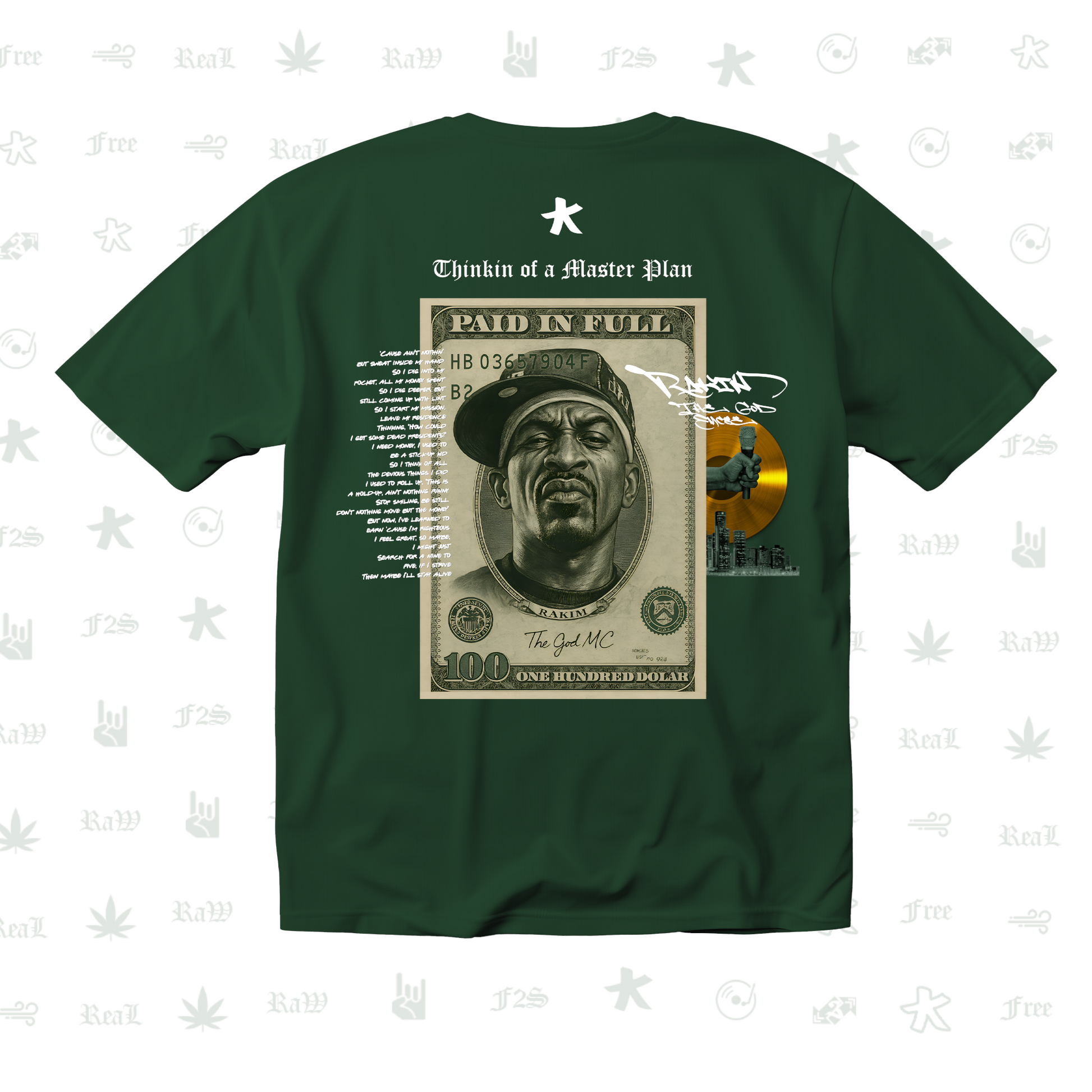 Rakim The God Emcee Unisex Bottle Green Tee