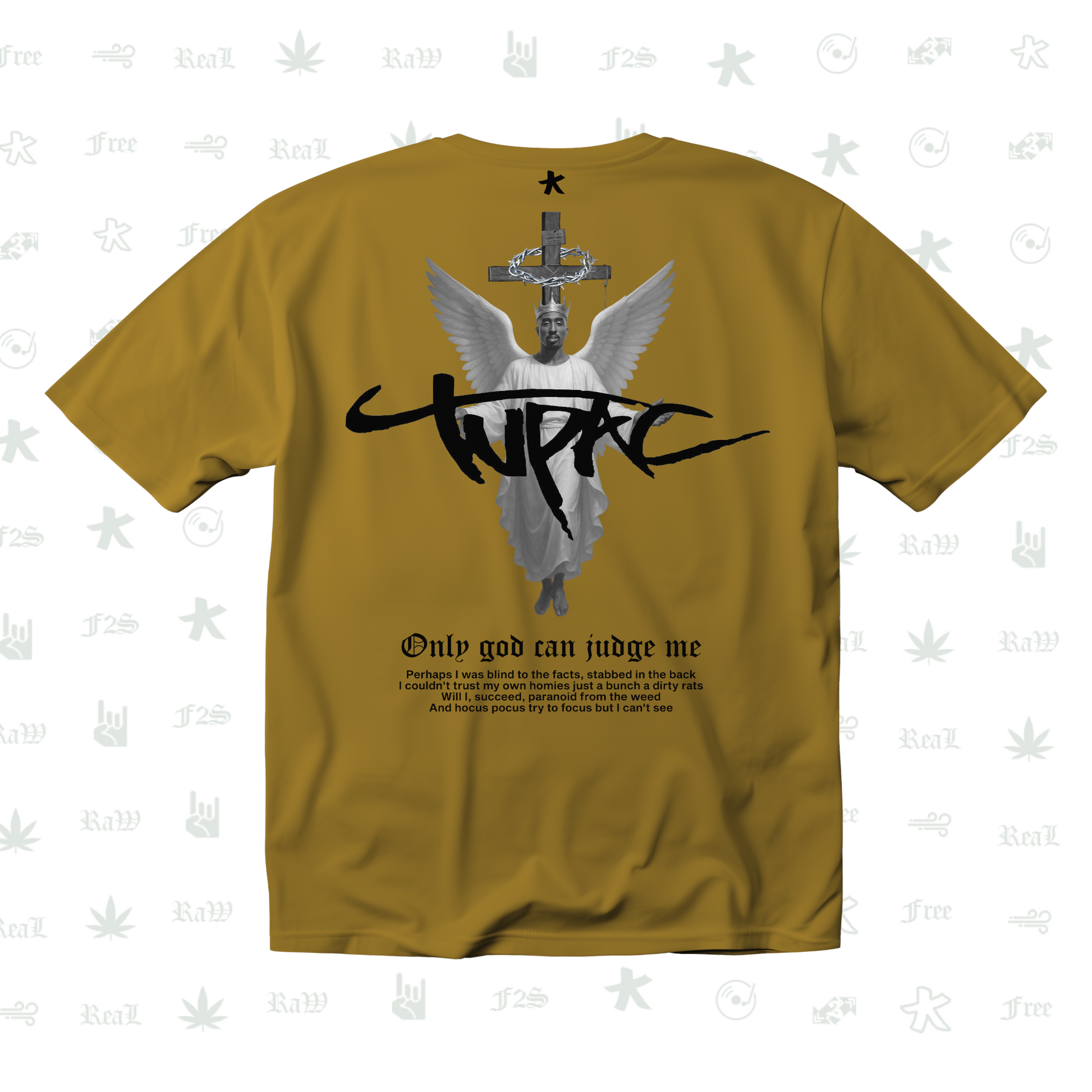 Tupac The Messiah Unisex Mustard Oversized Tee