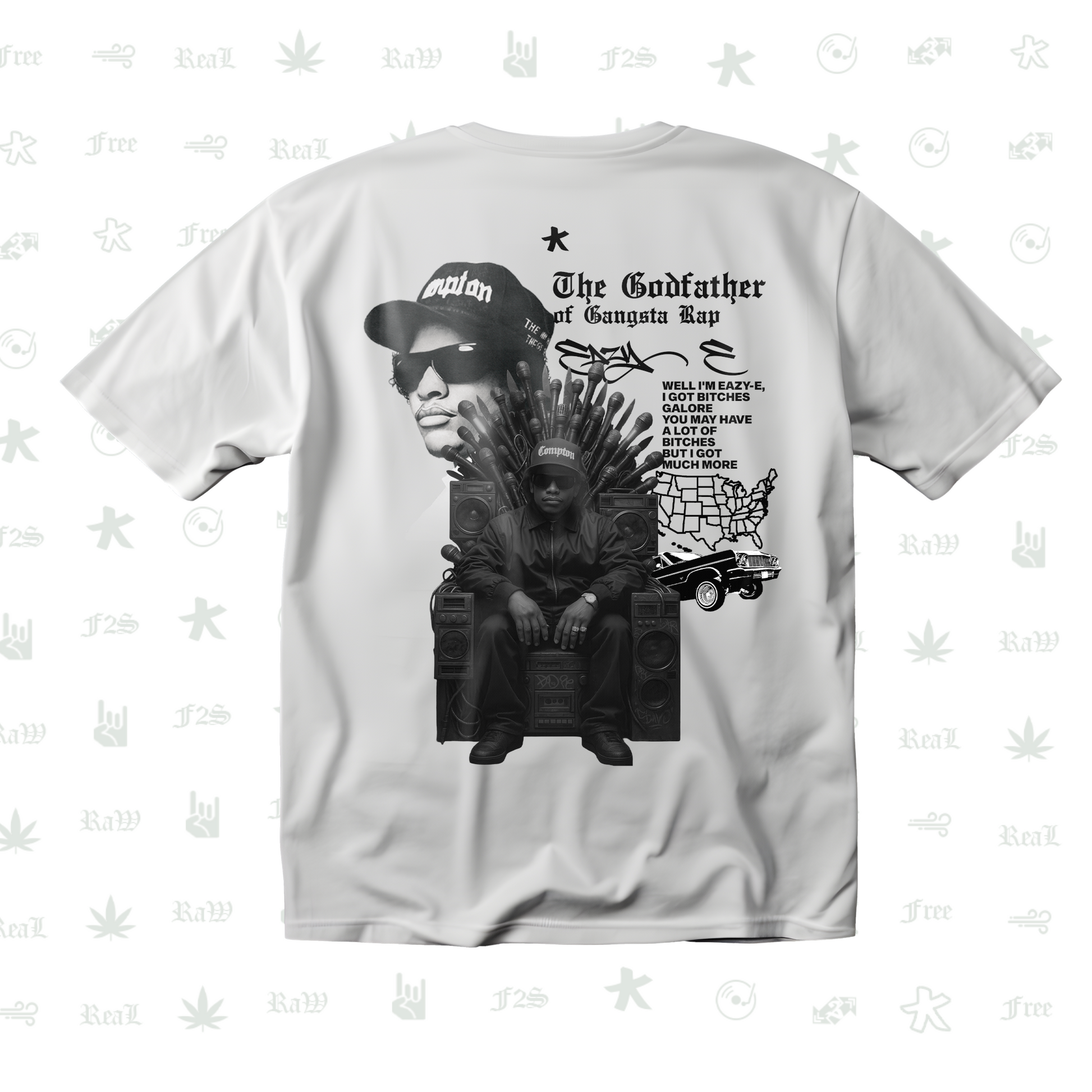 Eazy-E Godfather of Gangsta Rap Unisex White Tee