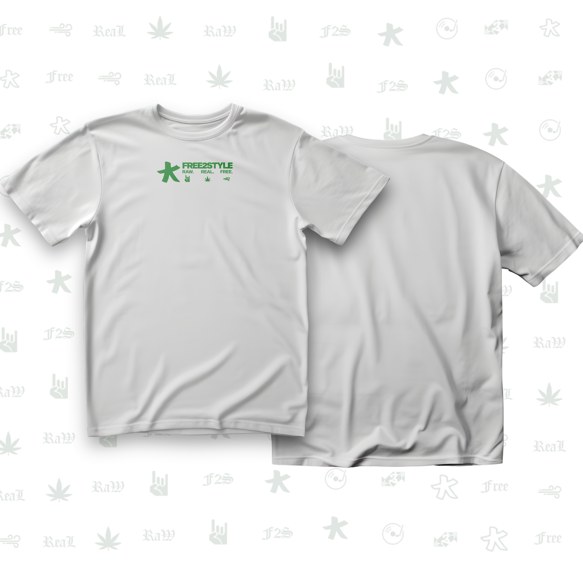 F2S Original Green Logo White Tee Unisex