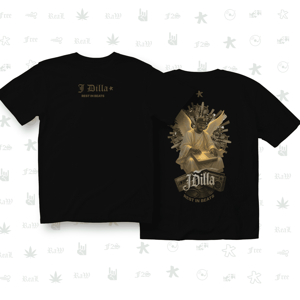 J Dilla Rest In Beats Unisex Black Oversized T-Shirt.