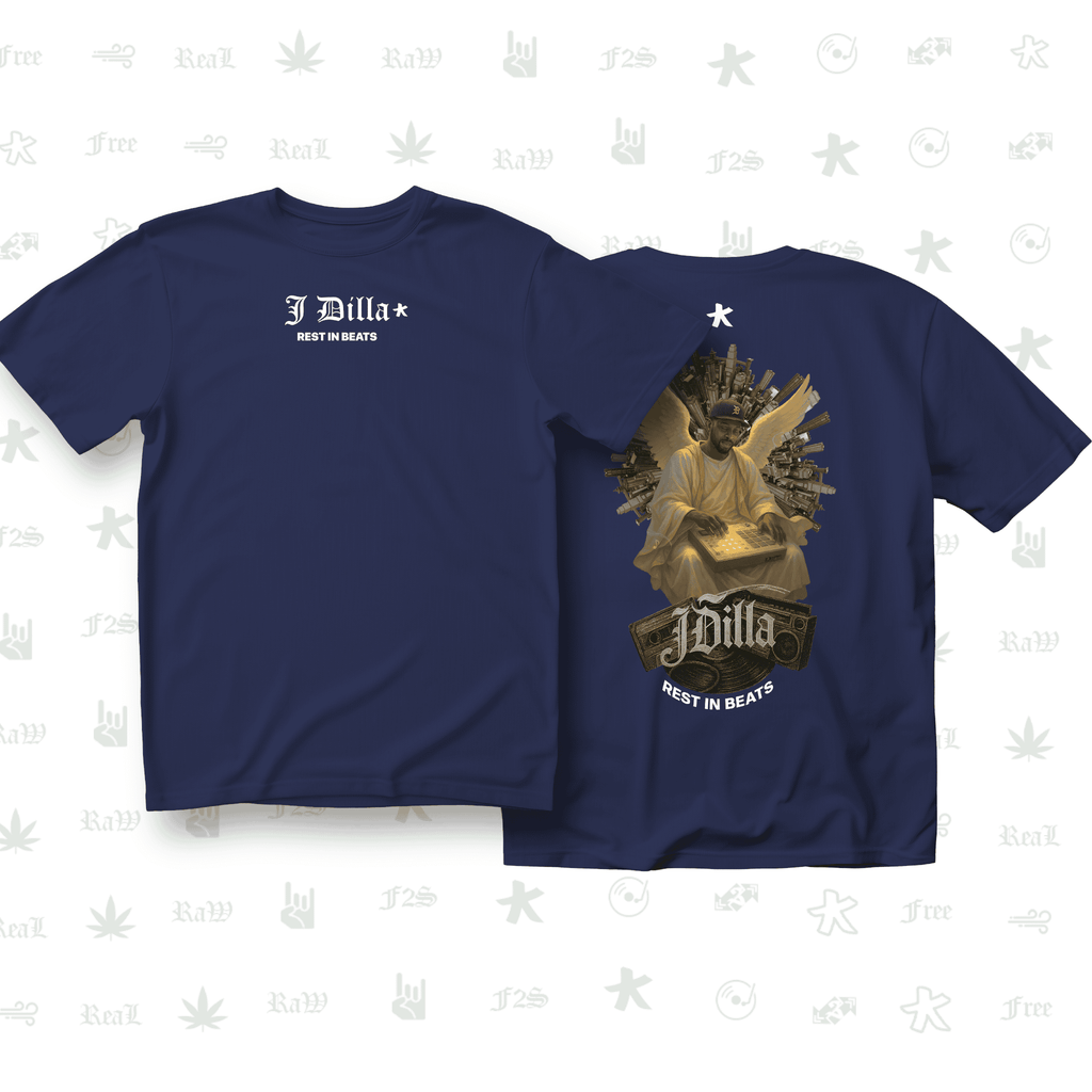 J Dilla Rest In Beats Unisex Royal Blue Oversized T-Shirt.