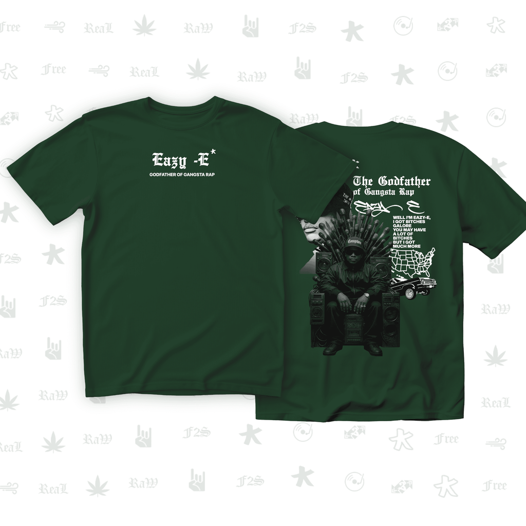 Eazy-E Godfather of Gangsta Rap Unisex Bottle Green Oversized T-Shirt.