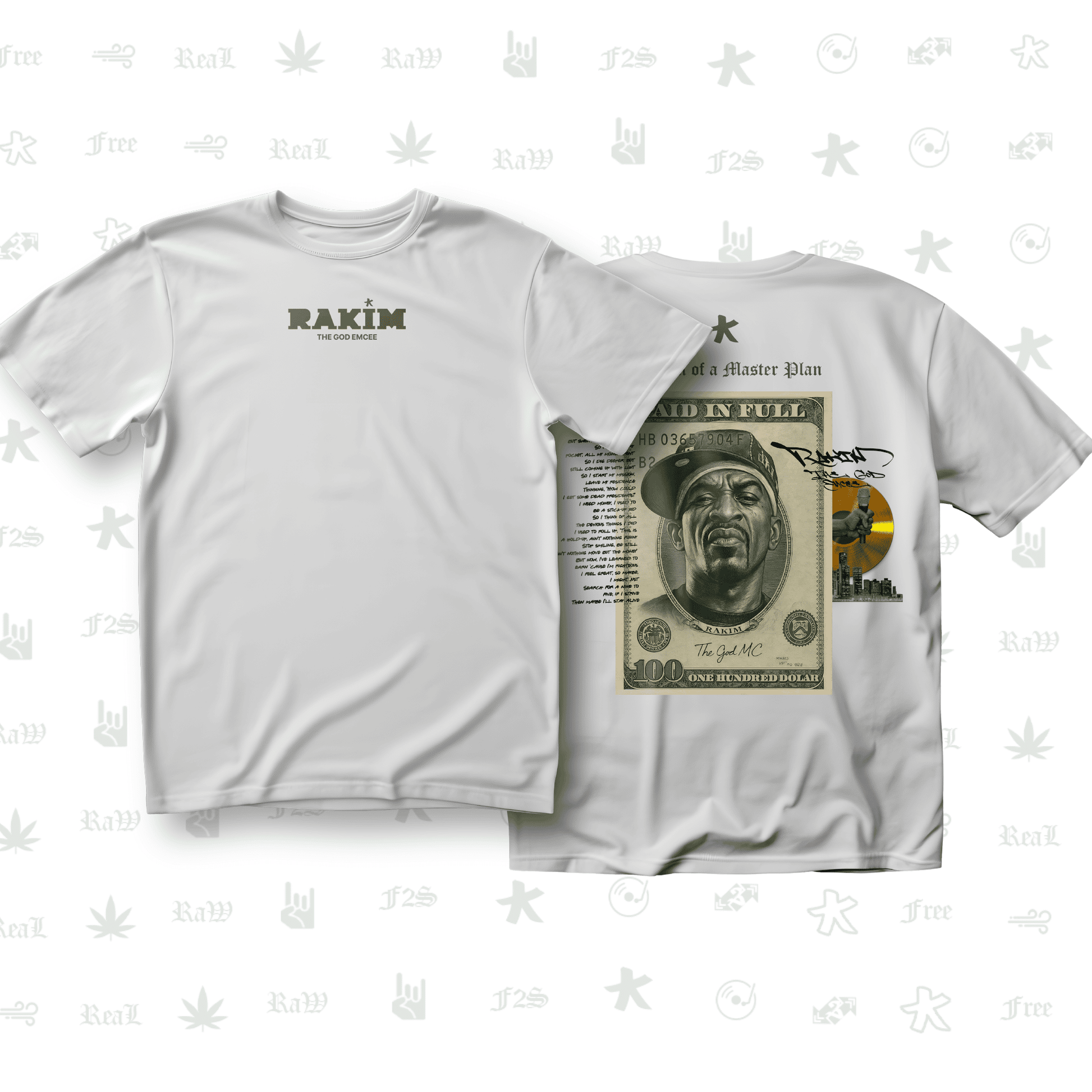 Rakim The God Emcee Unisex White Oversized T-Shirt.